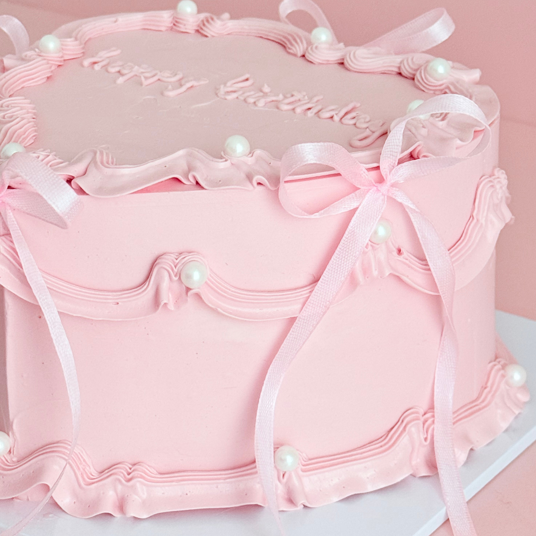 Coquette Pink Heart Cake - Cake Choice