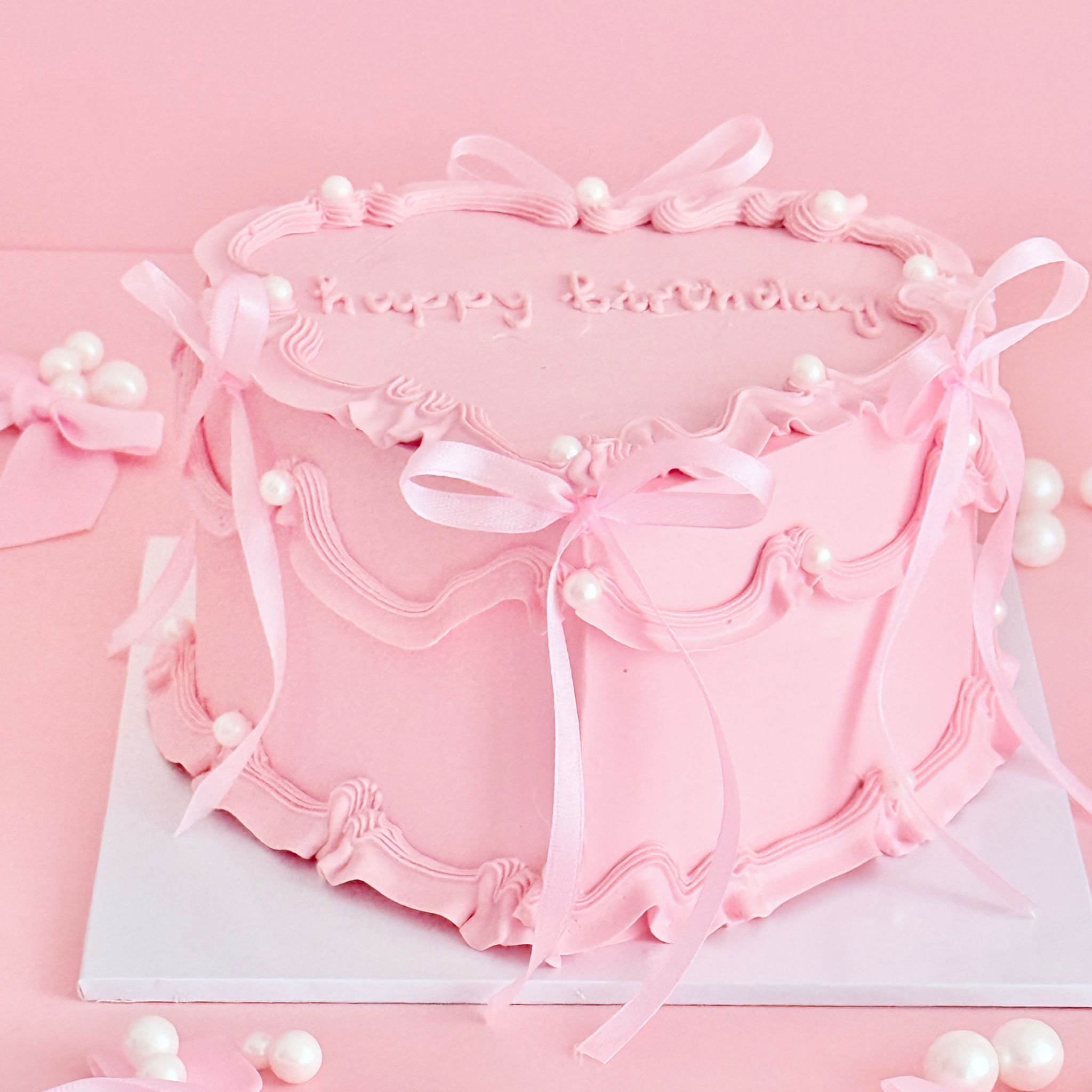 Coquette Pink Heart Cake - Cake Choice