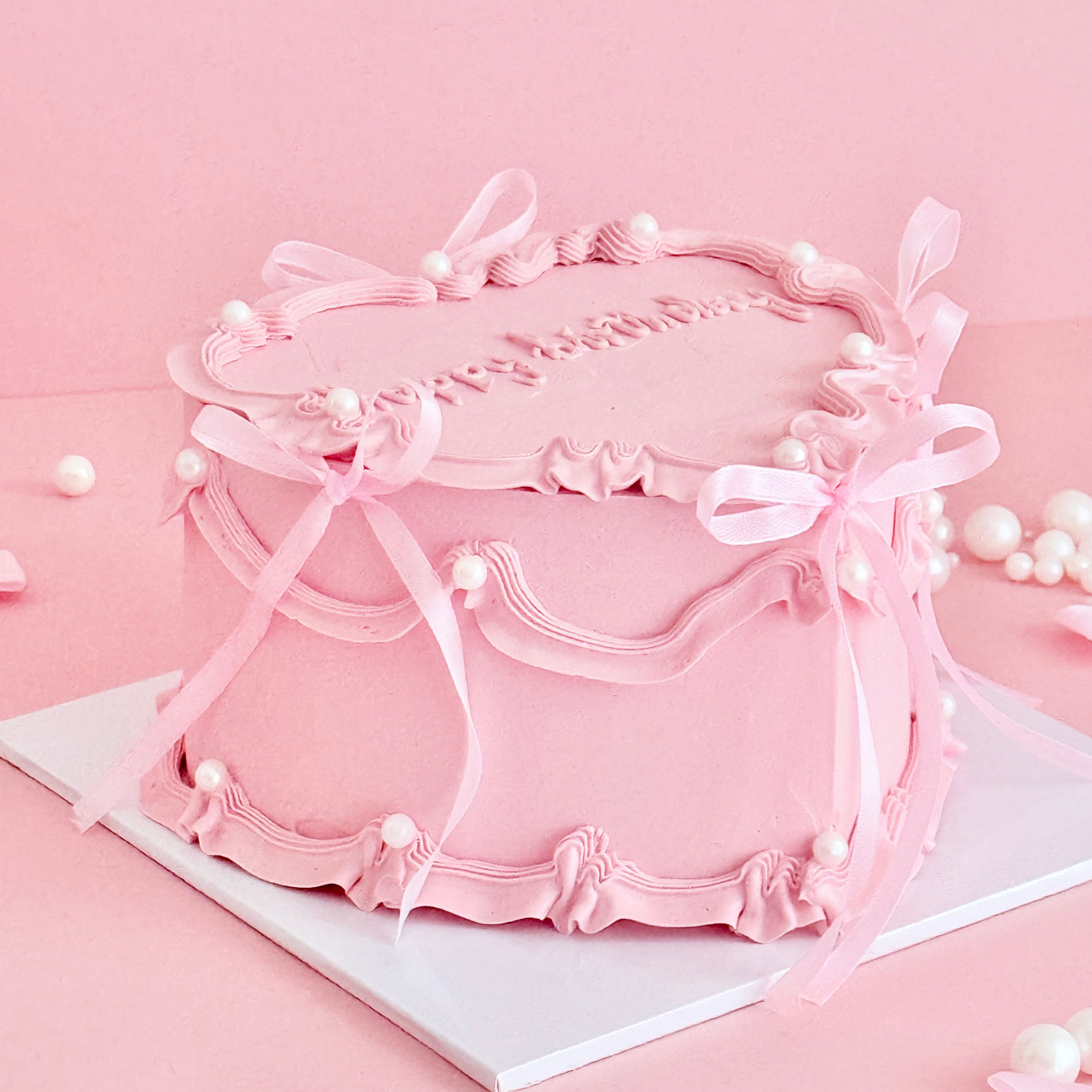 Coquette Pink Heart Cake - Cake Choice