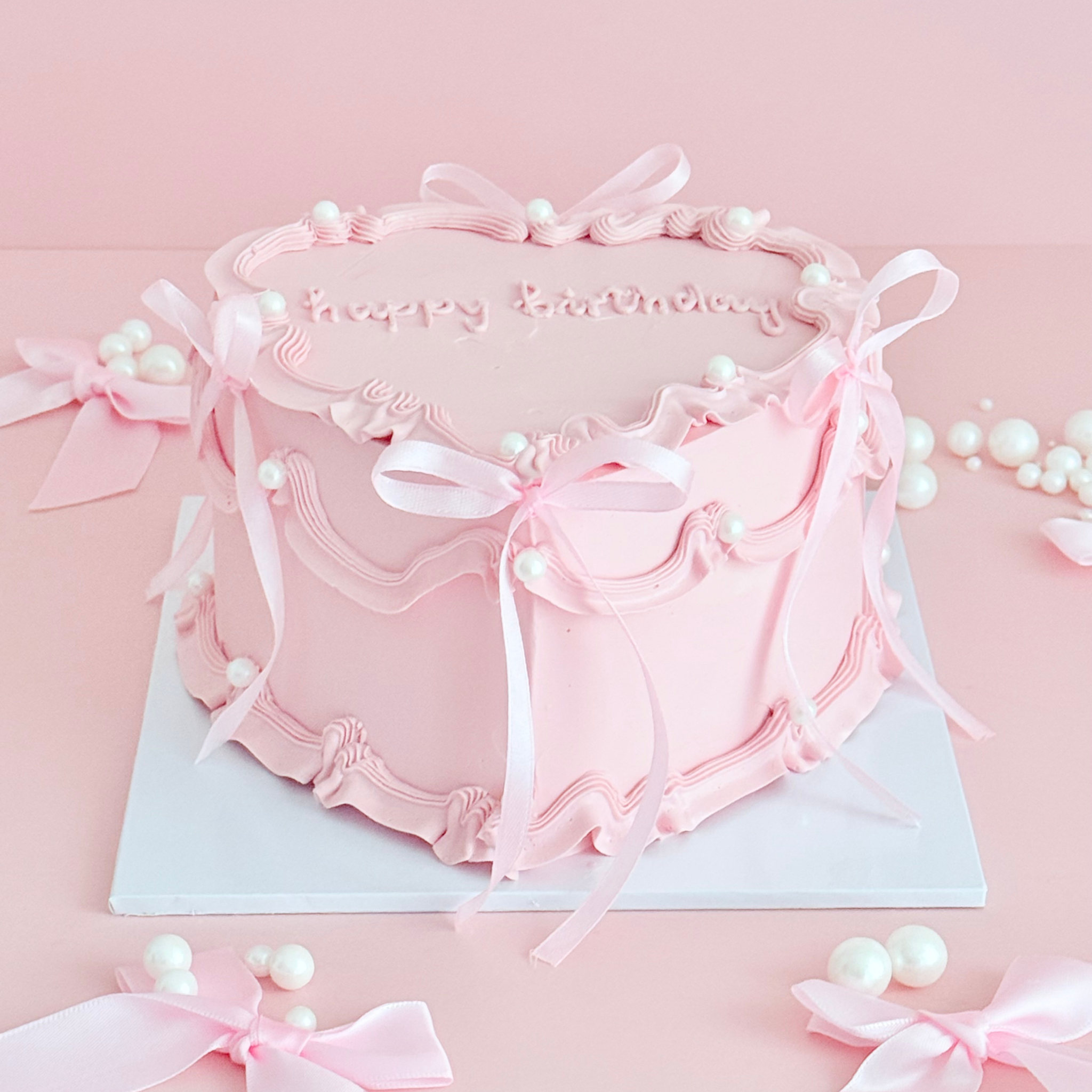 Coquette Pink Heart Cake - Cake Choice
