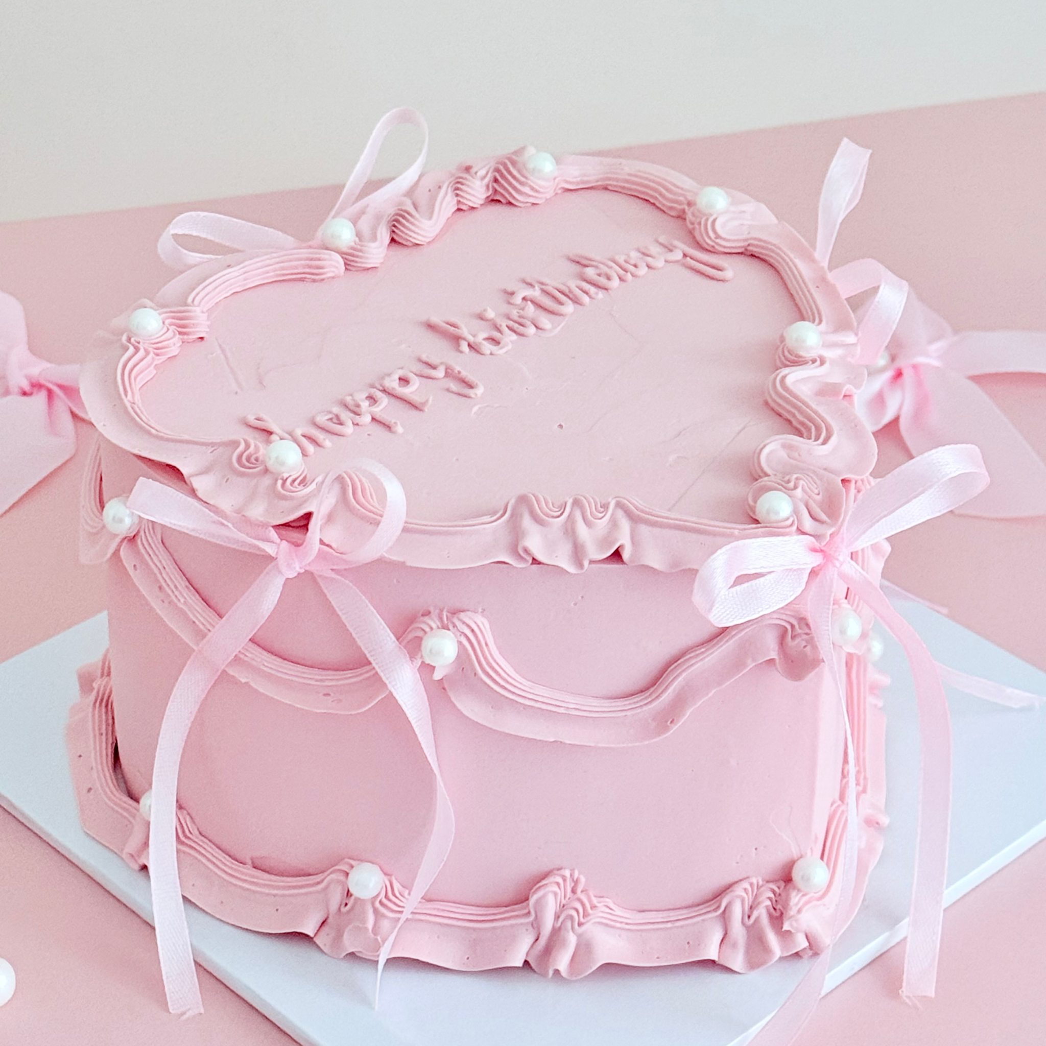 Coquette Pink Heart Cake - Cake Choice