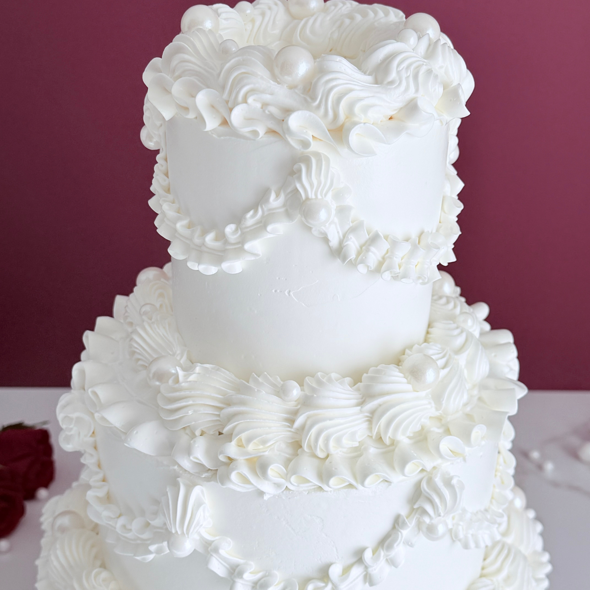 White Lambeth Three Tier Cake - Cake Choice