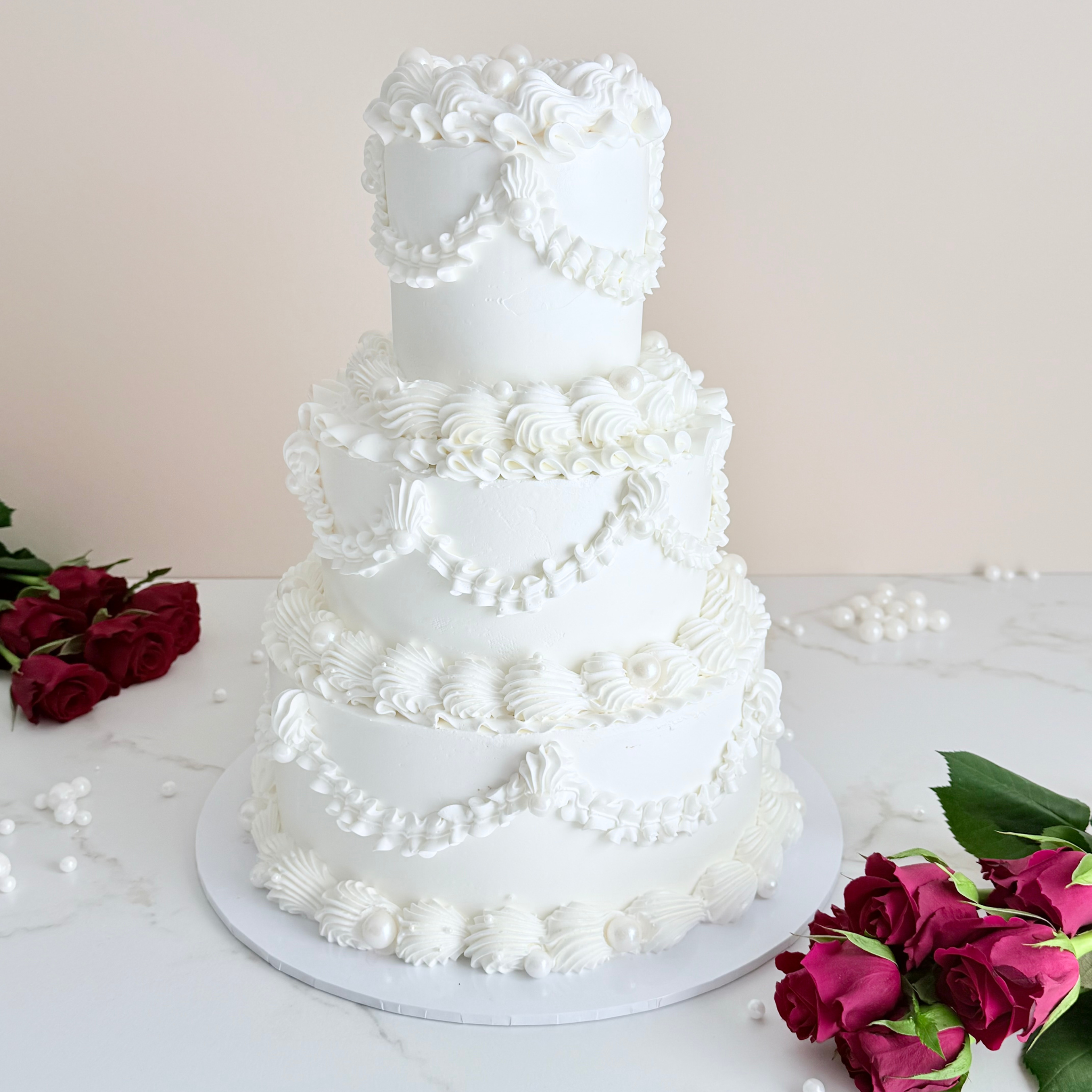 White Lambeth Three Tier Cake - Cake Choice