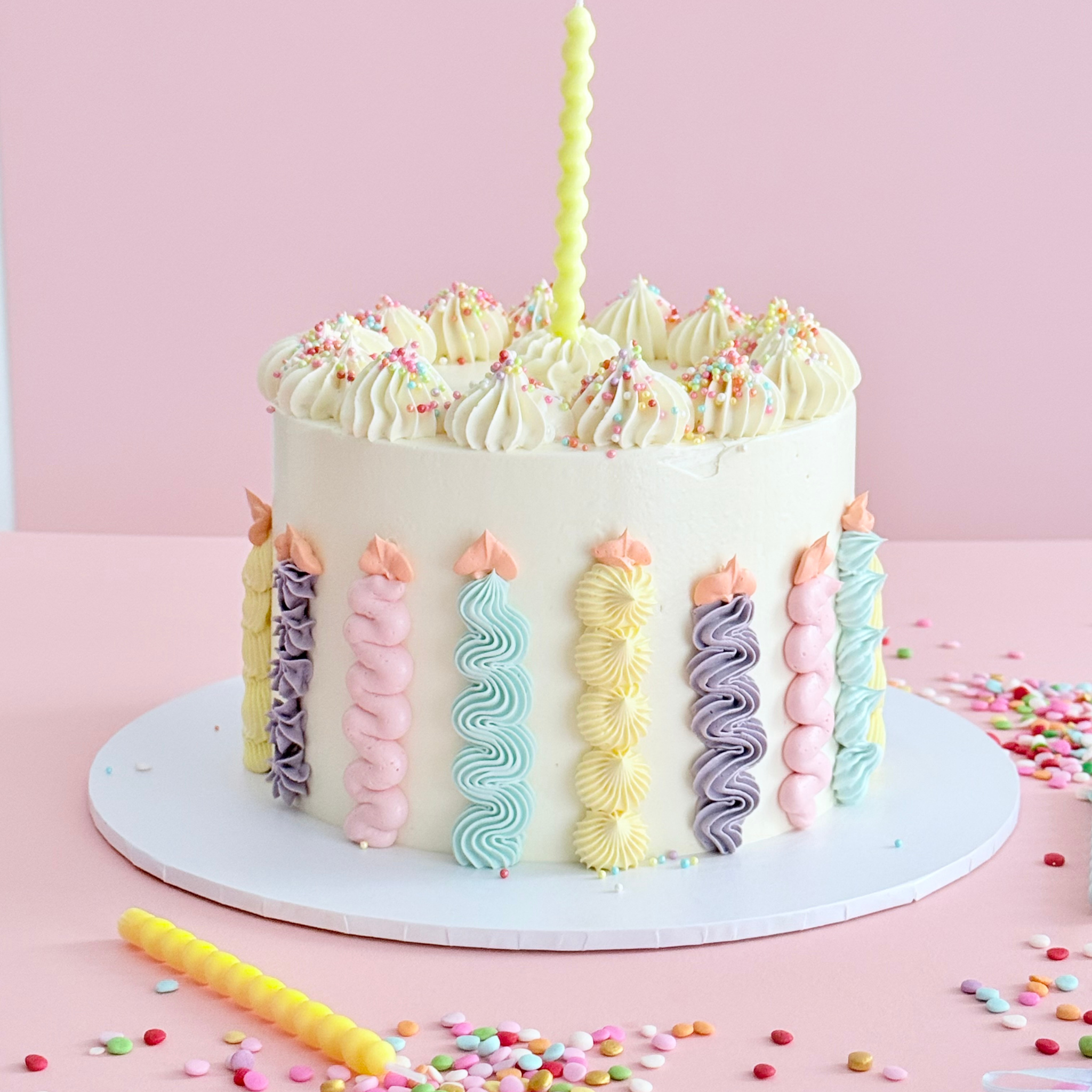 Pastel Birthday Candles Cake - - Cake Choice