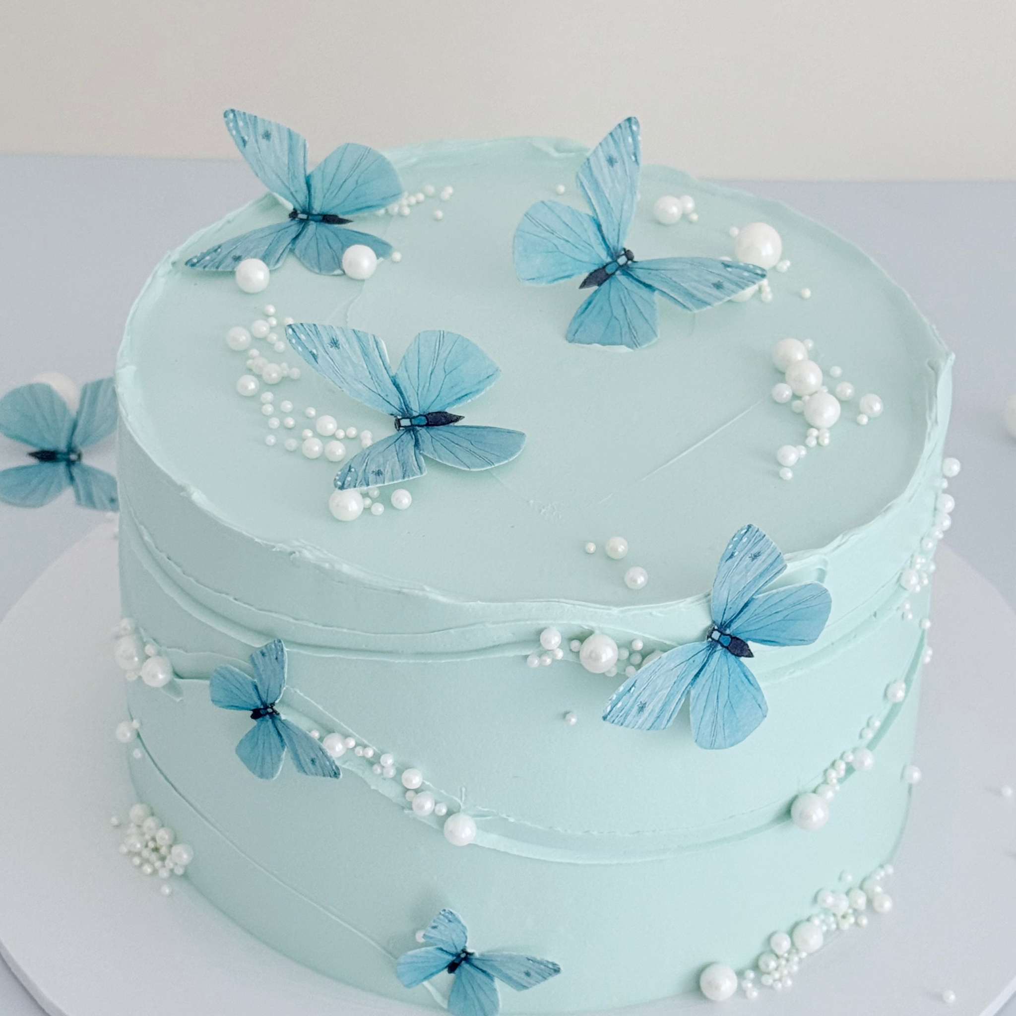 Blue Butterfly Cake
