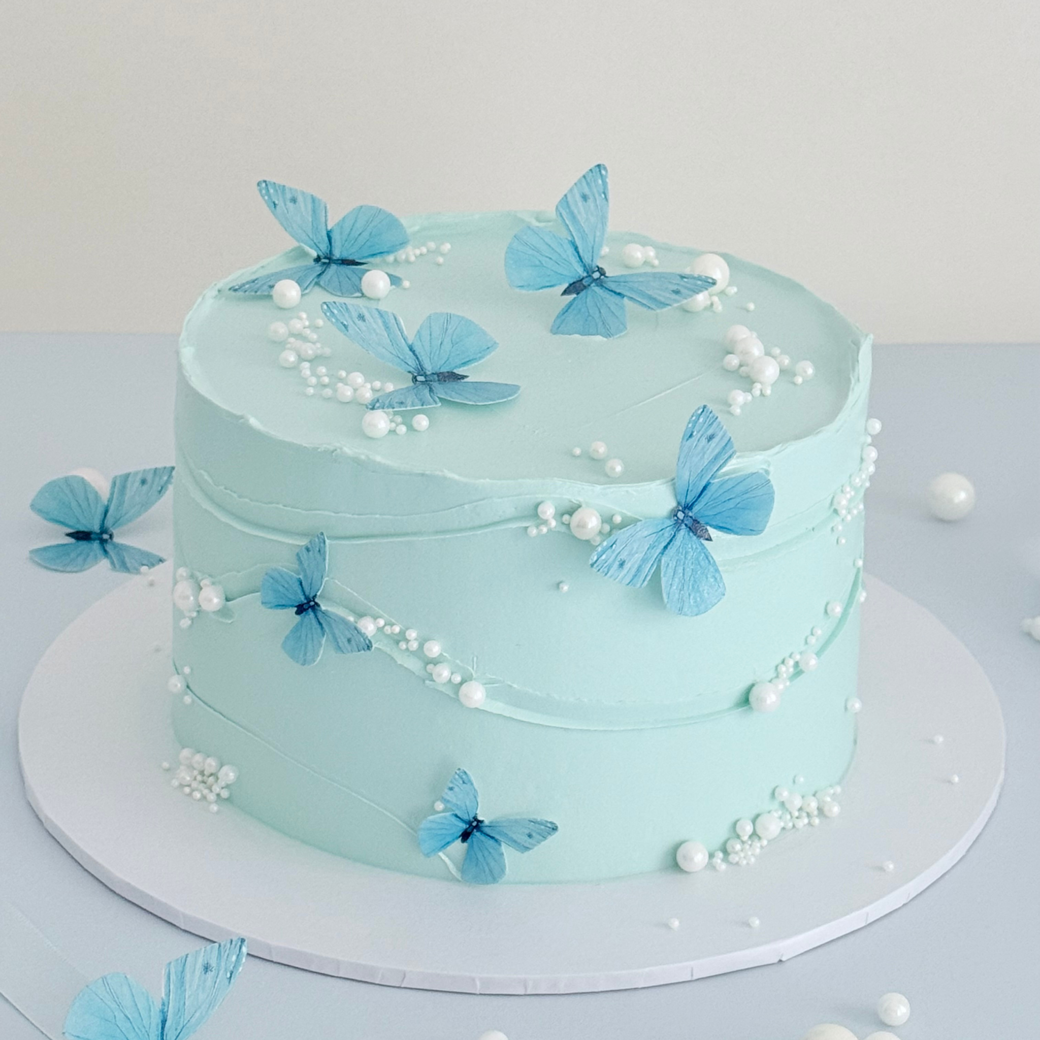 Blue Butterfly Cake