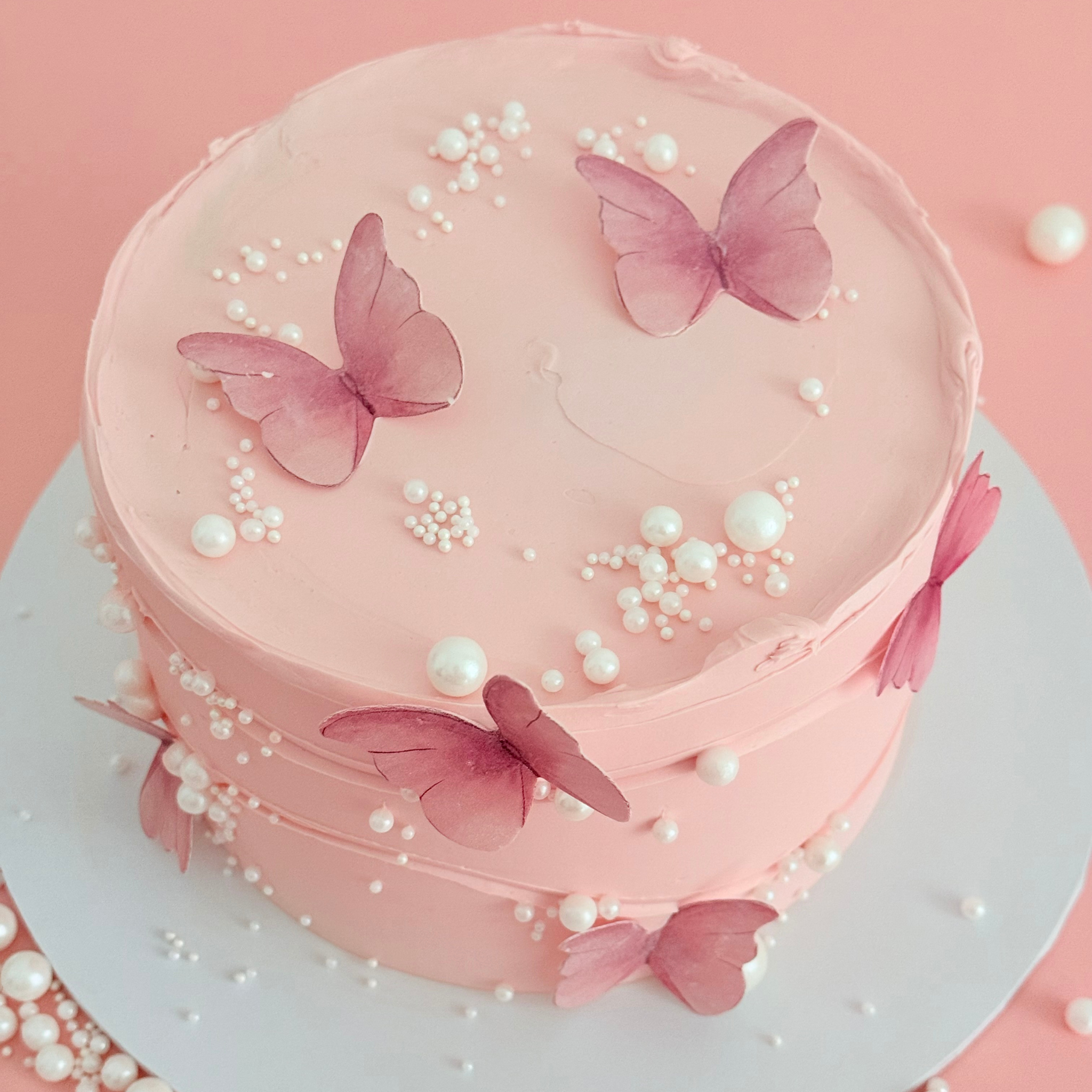 Pink Butterfly Cake