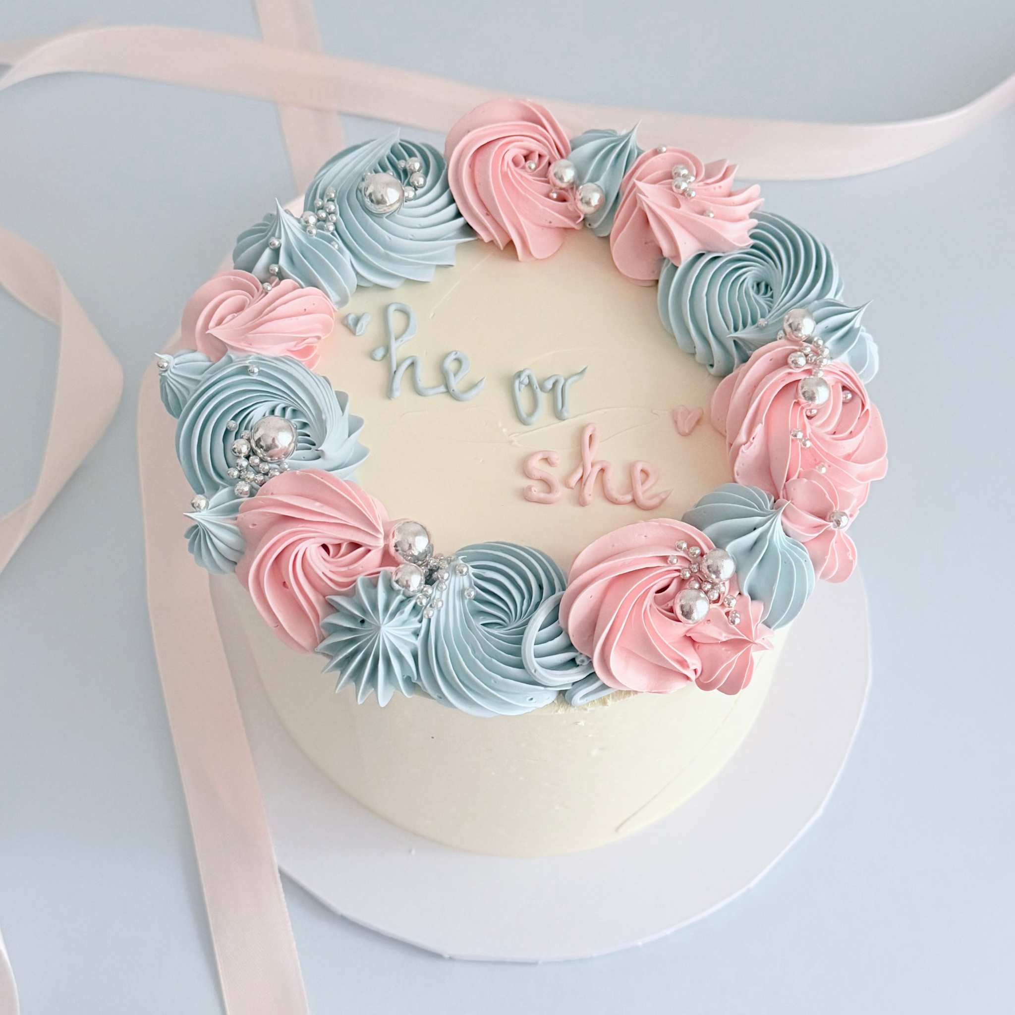 Gender Reveal Swirls Cake - - Cake Choice