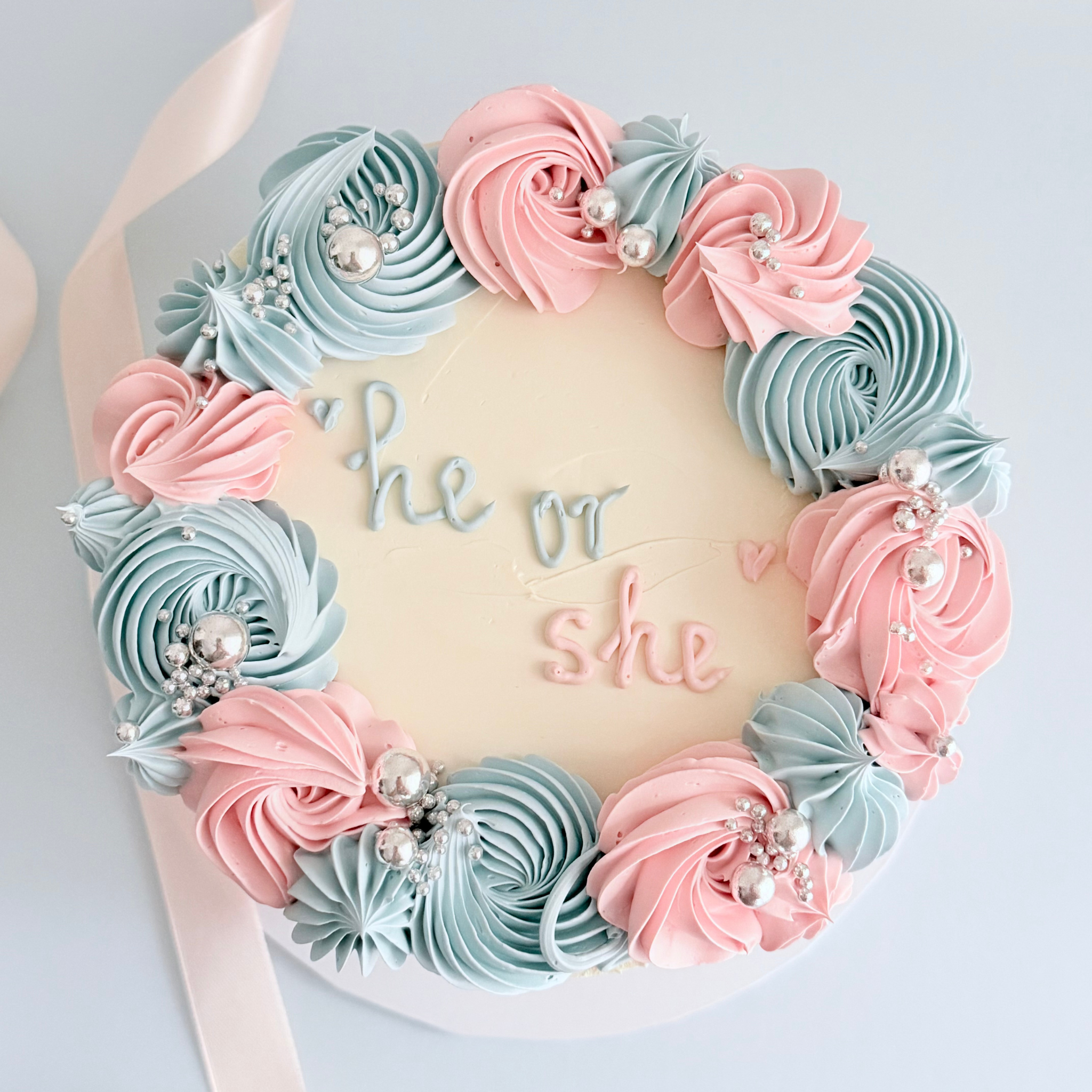 Gender Reveal Swirls Cake - - Cake Choice