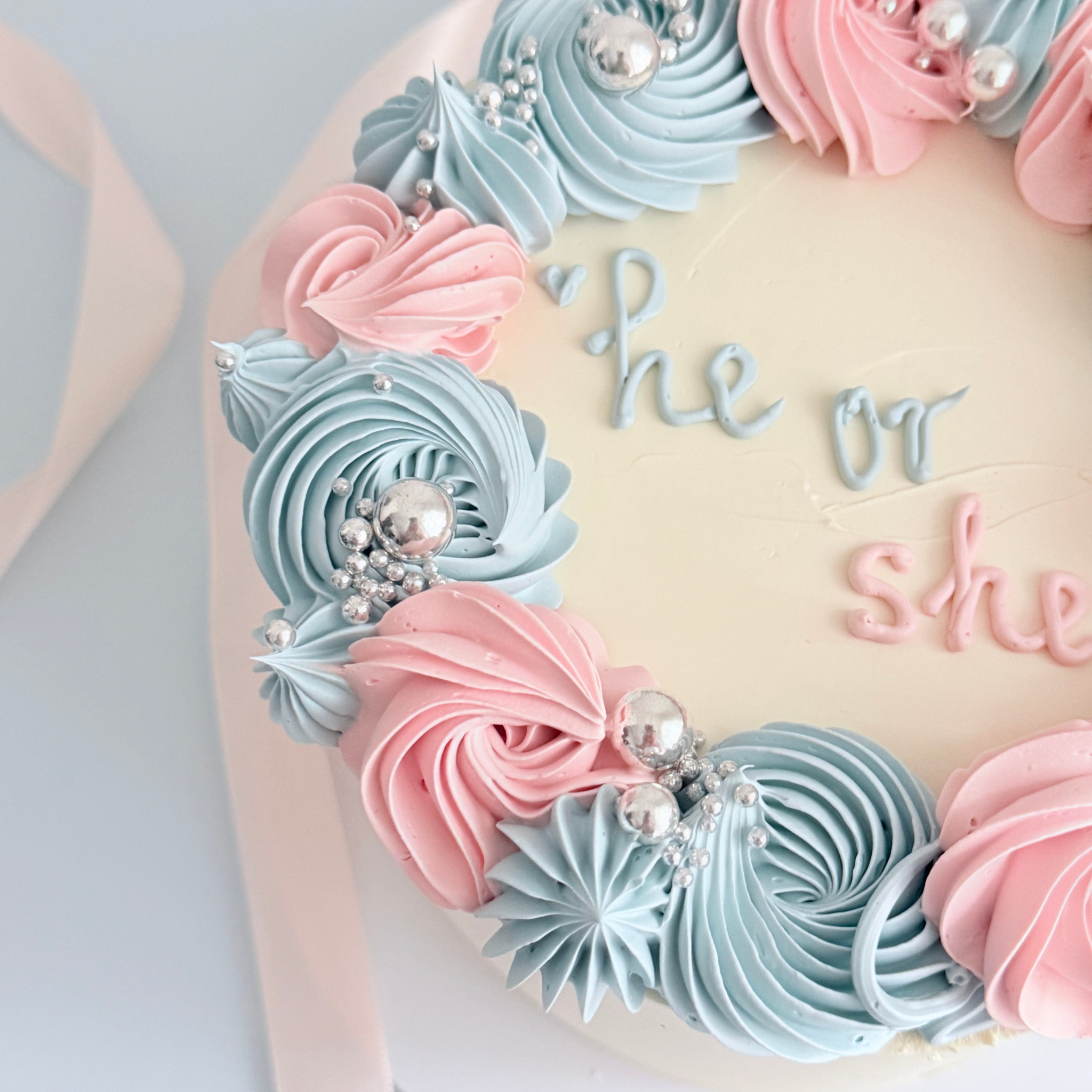 Gender Reveal Swirls Cake - - Cake Choice