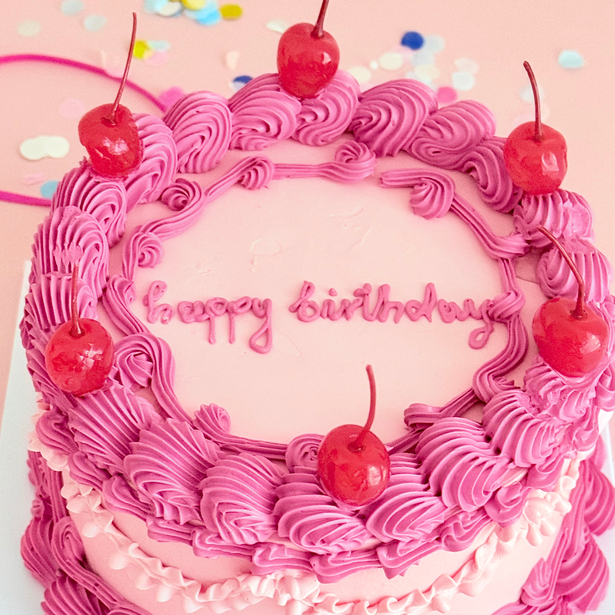 Candy Pink Vintage Cake - Cake Choice