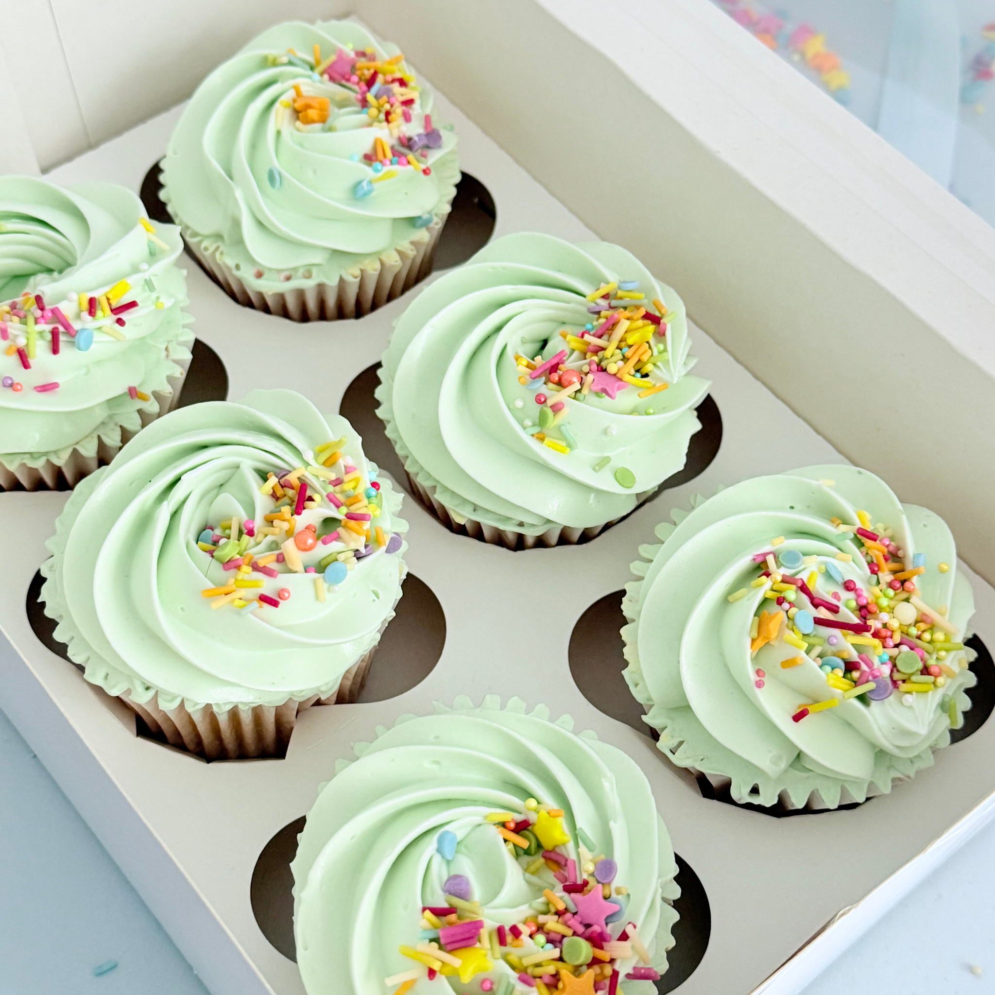 Mint Green Confetti Cupcakes - Cake Choice