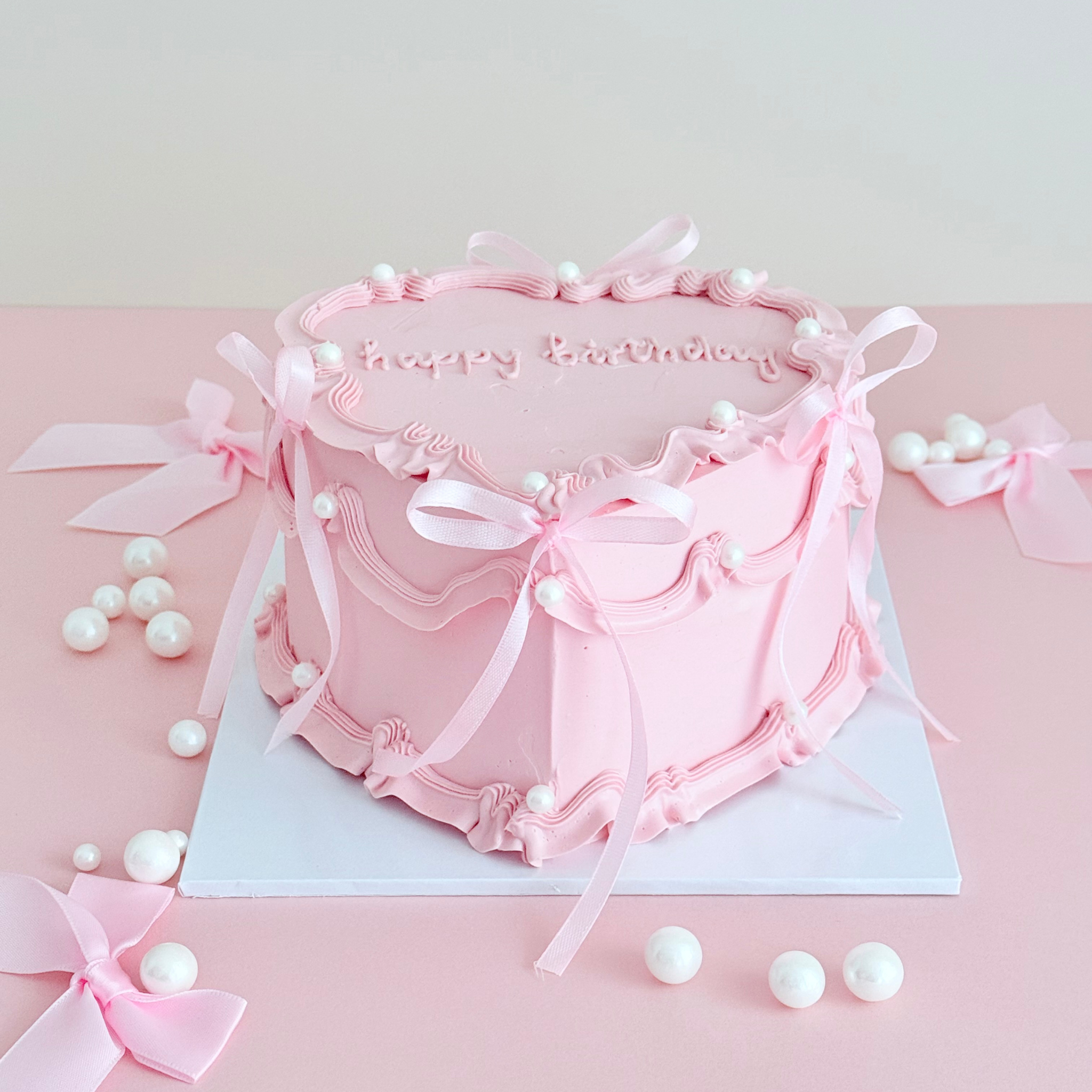 Coquette Pink Heart Cake - Cake Choice