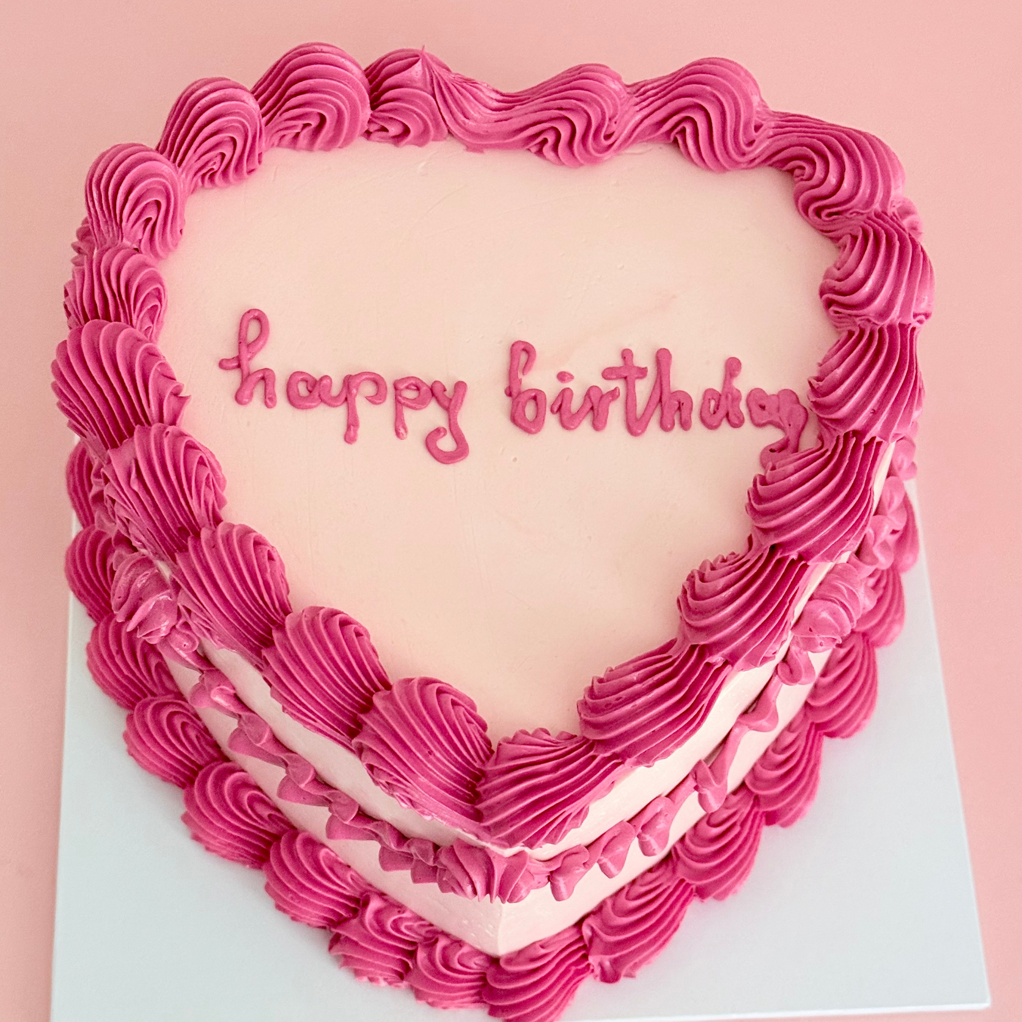 Hot Pink Heart Cake - Cake Choice