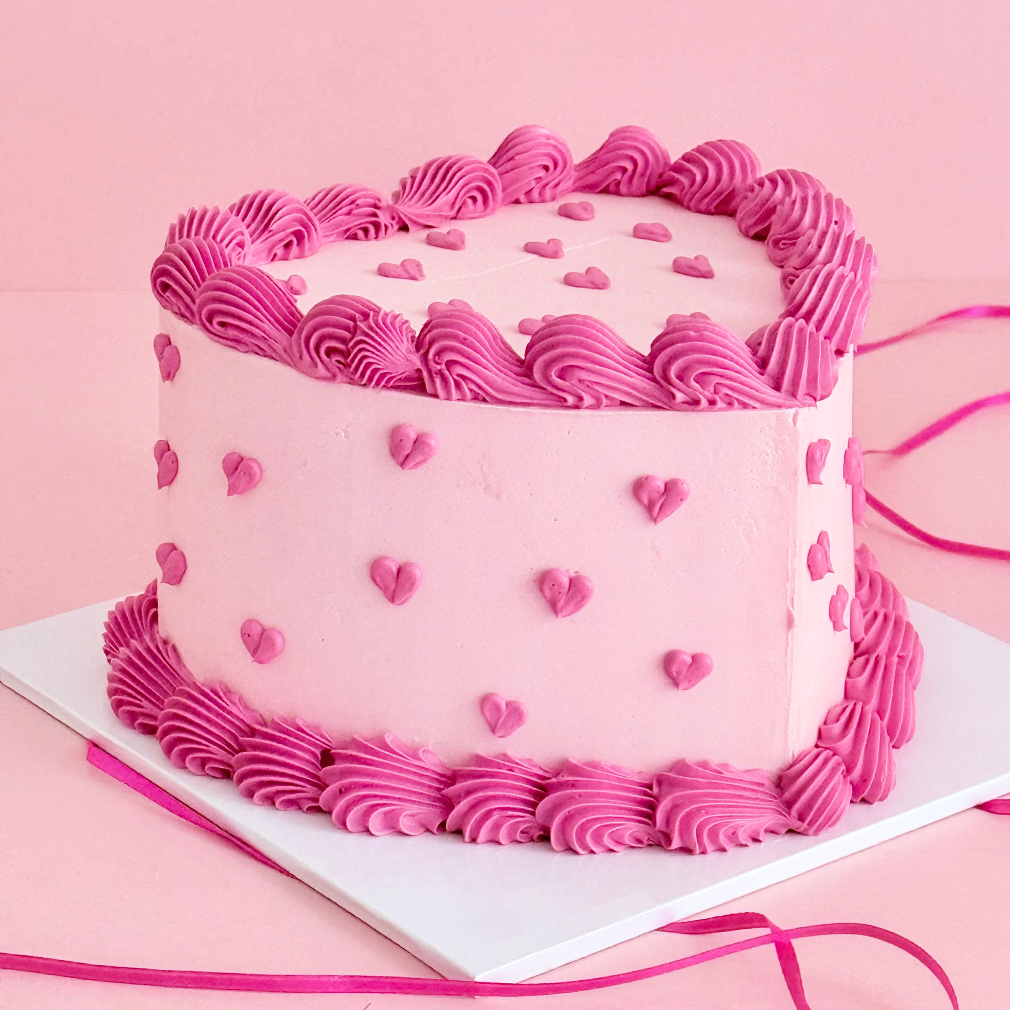 Pink Heart Cake - Cake Choice