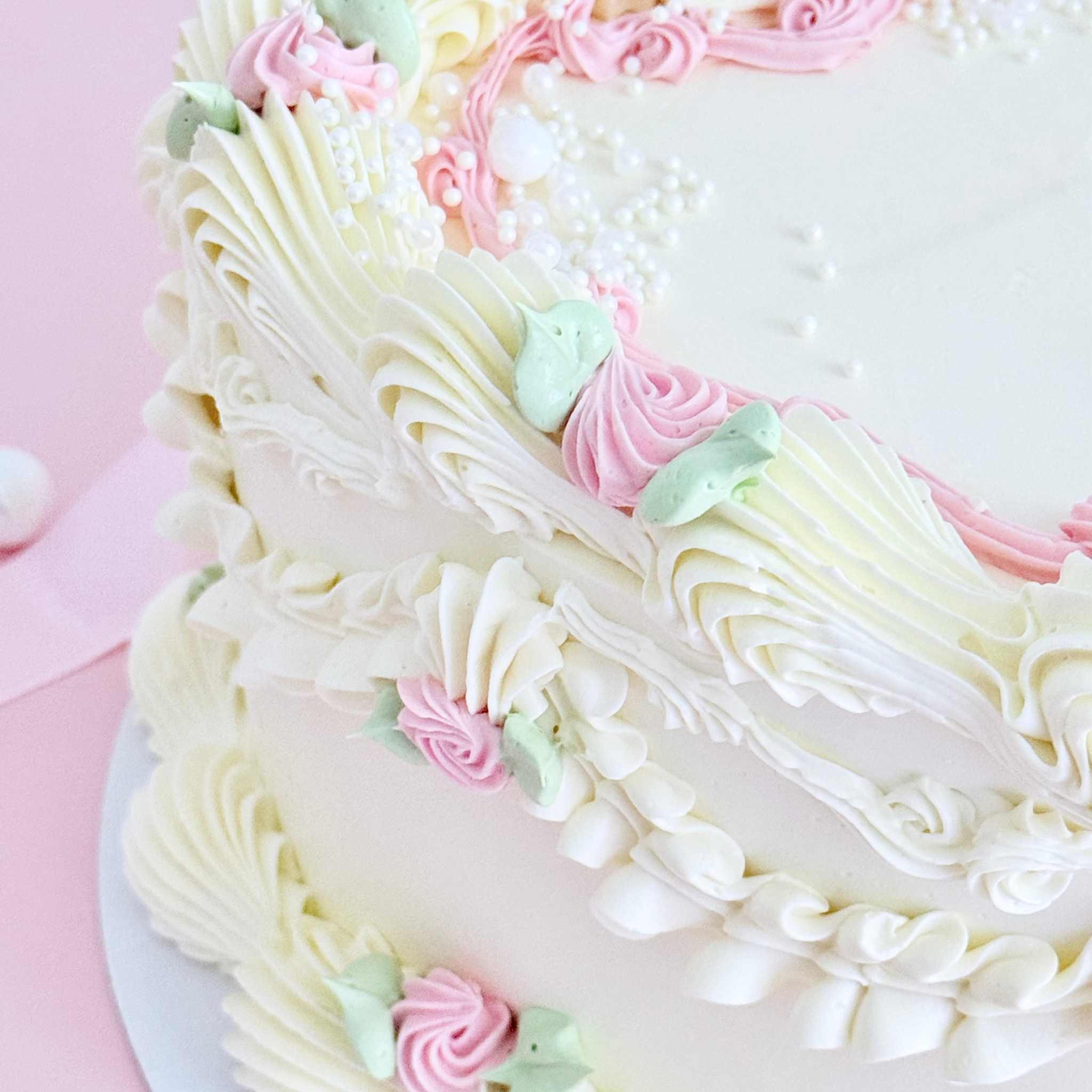 Pink Rose Heart Cake - Cake Choice