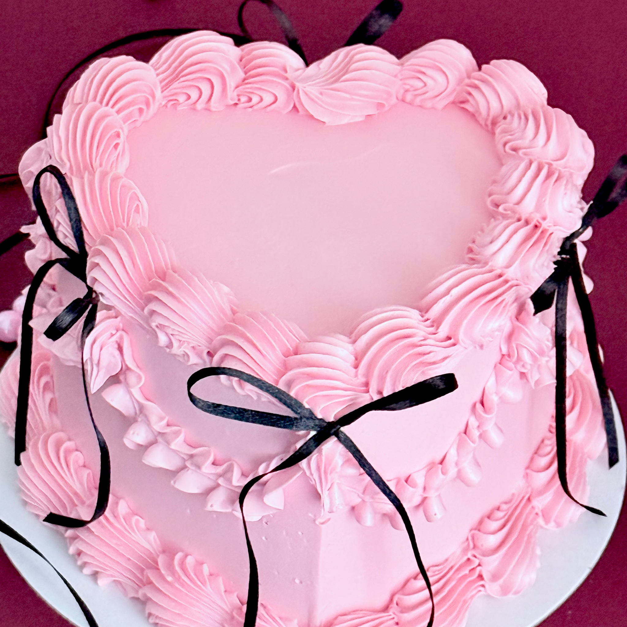 Pink Vintage Heart Cake - Cake Choice