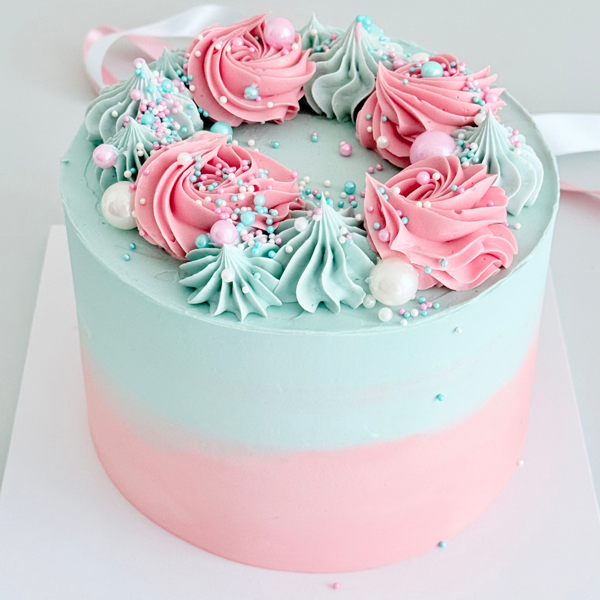 Gender Reveal Ombre Cake - Cake Choice
