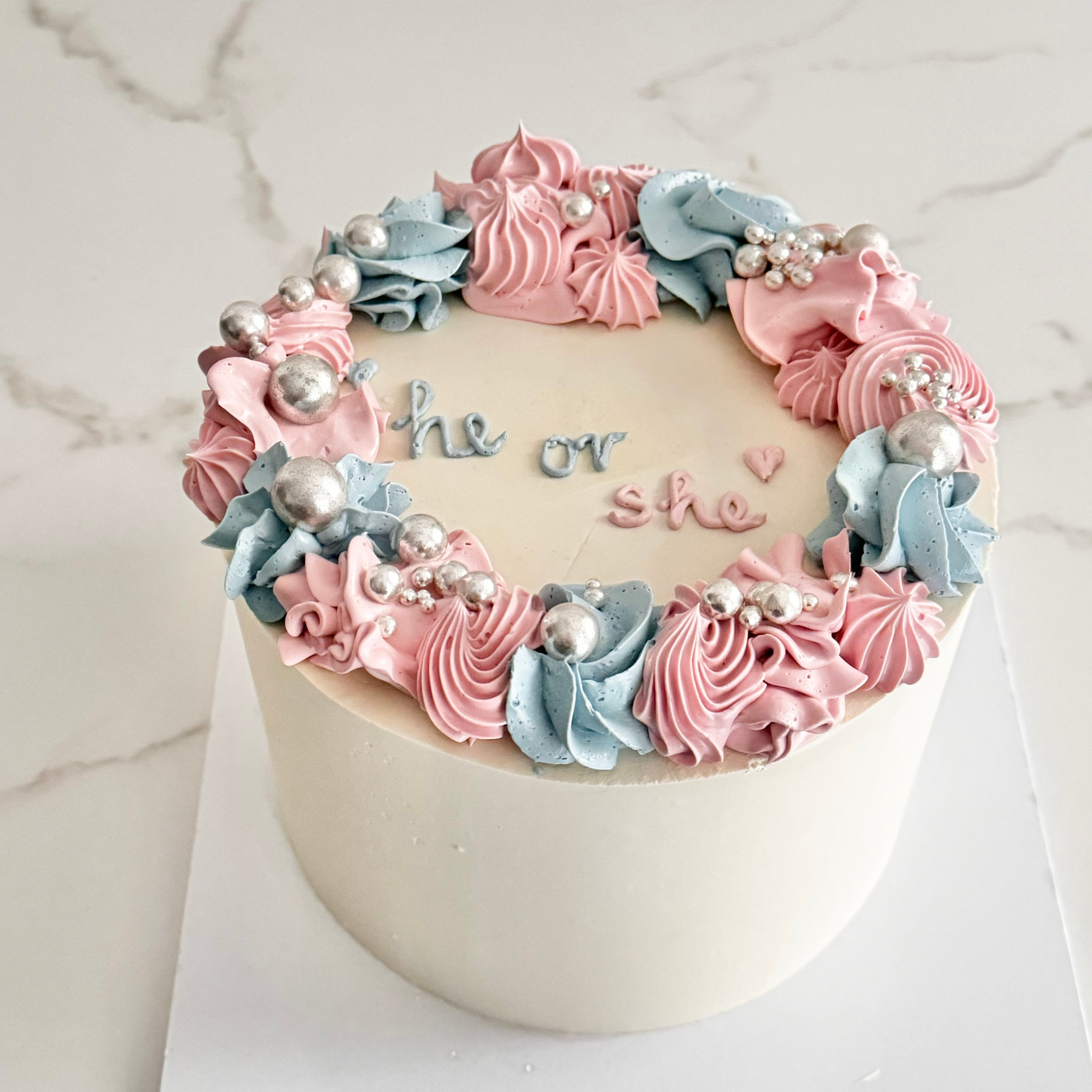 Gender Reveal Swirls Cake - Cake Choice