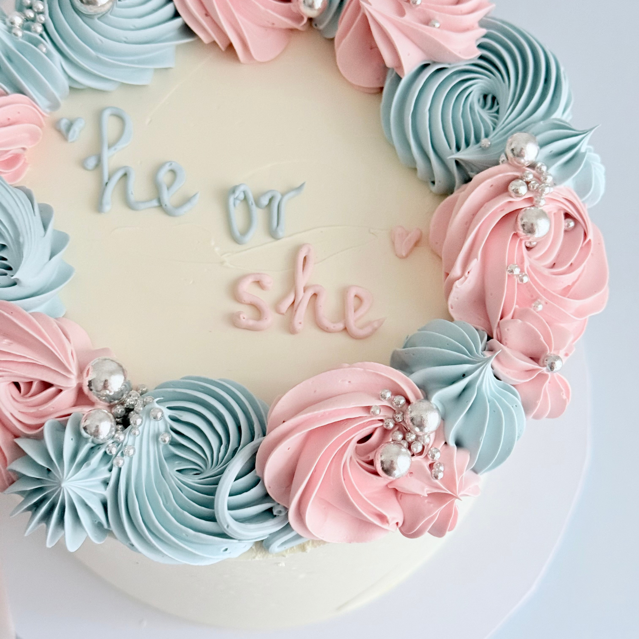 Gender Reveal Swirls Cake -  - Cake Choice