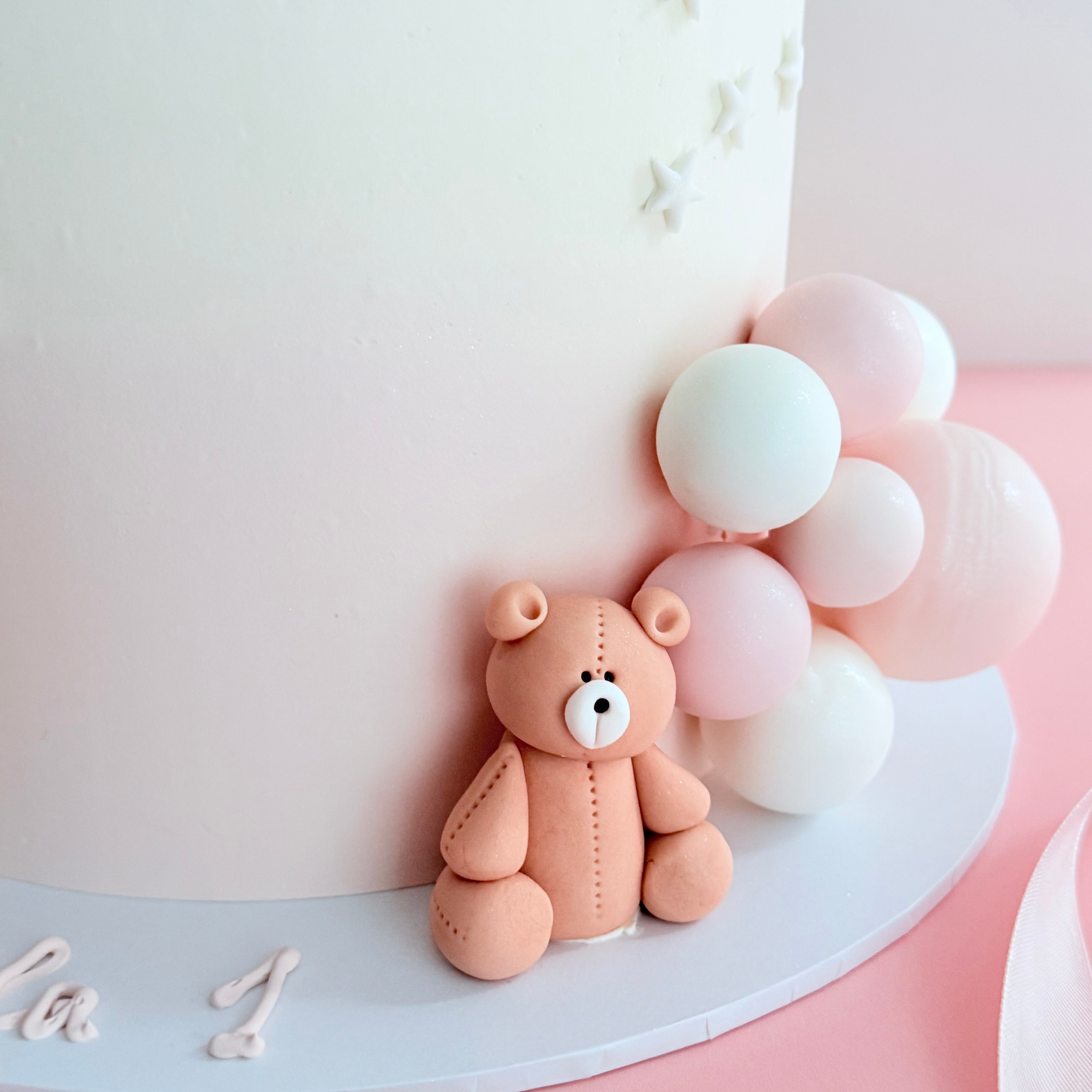 Tall Teddy Bear Pink Cake