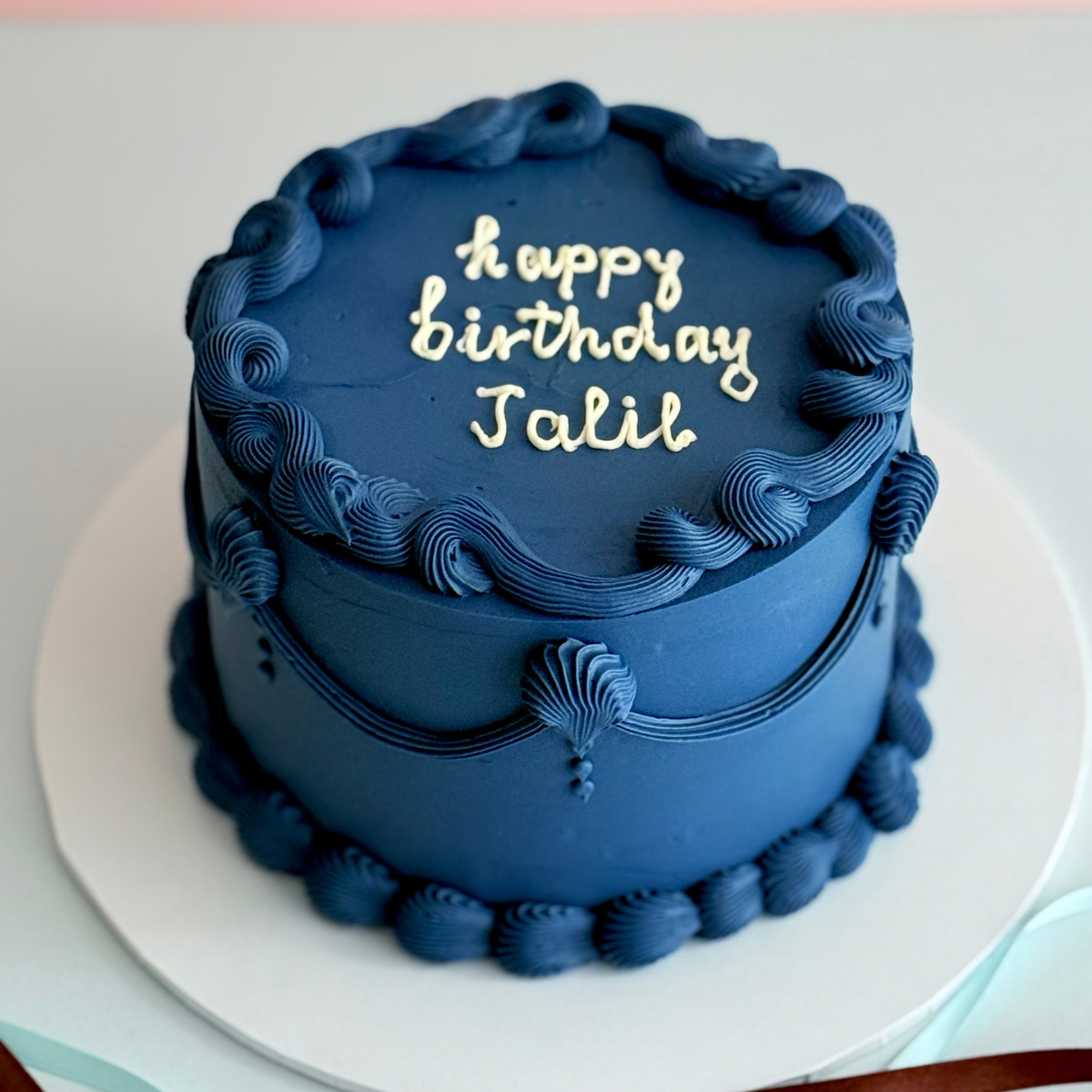 Royal Blue Vintage Birthday Cake