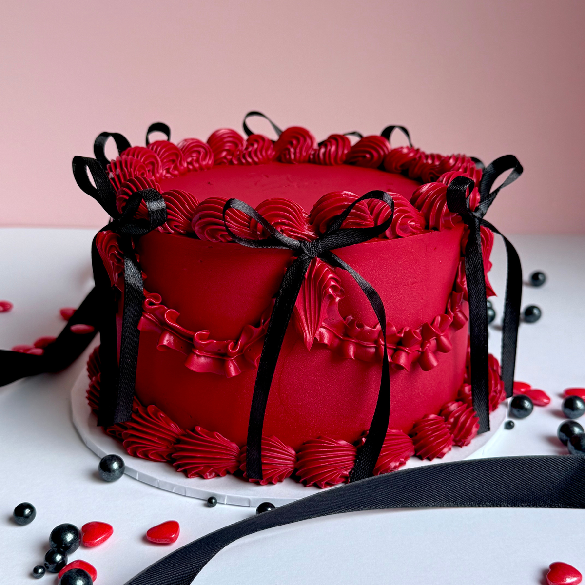 Red Romance Vintage Cake -  - Cake Choice