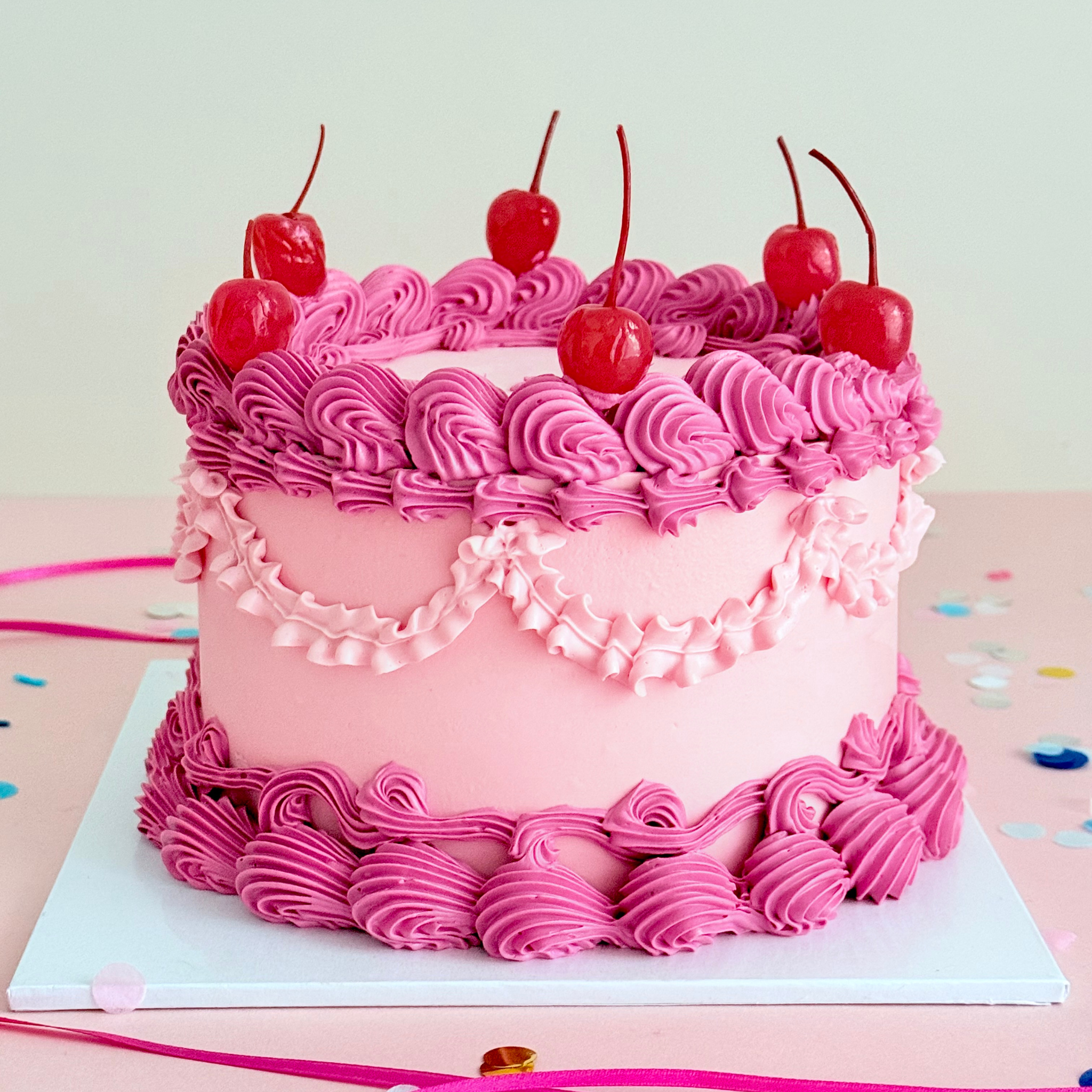 Candy Pink Vintage Cake - Cake Choice