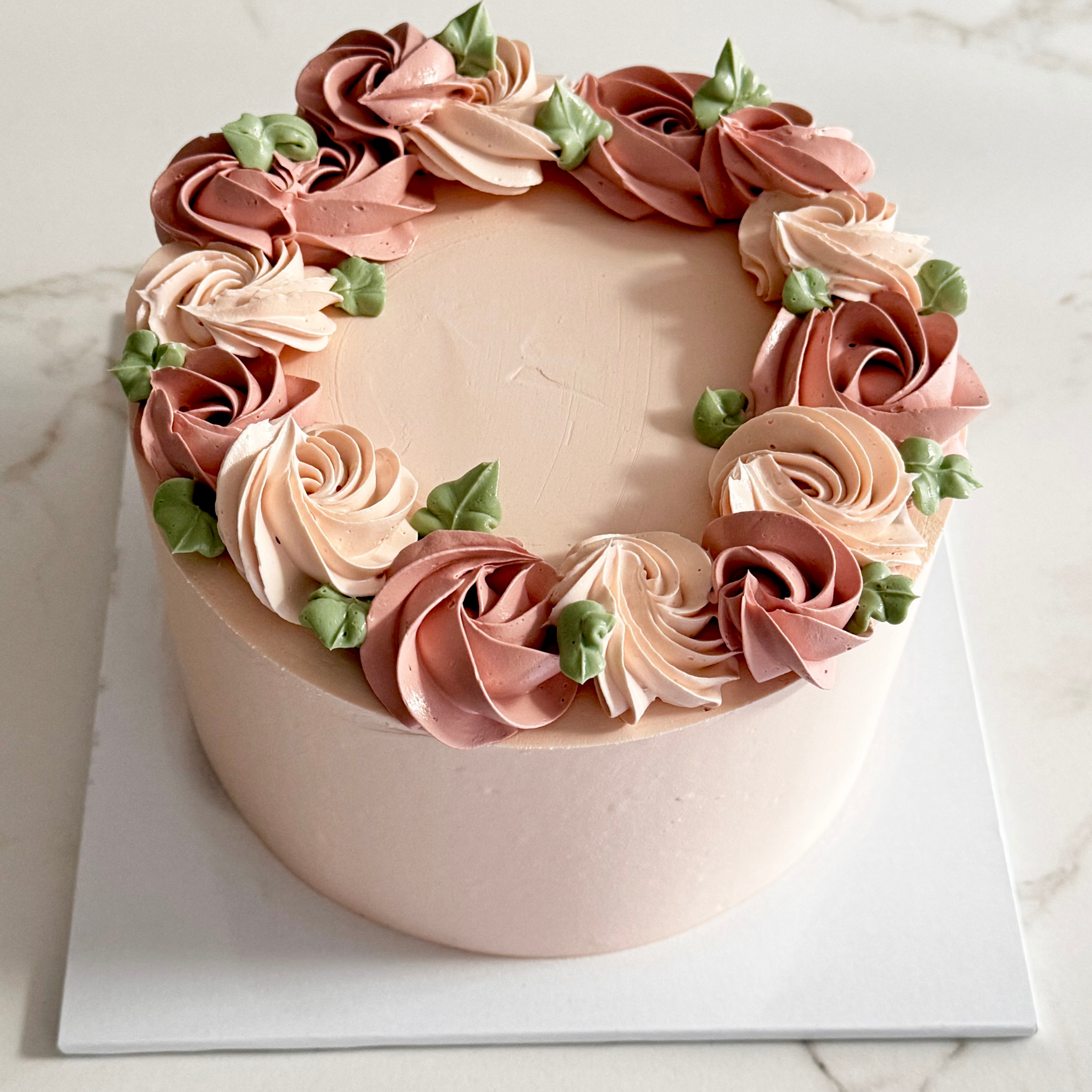 Dusky Pink Rose Cake - Cake Choice