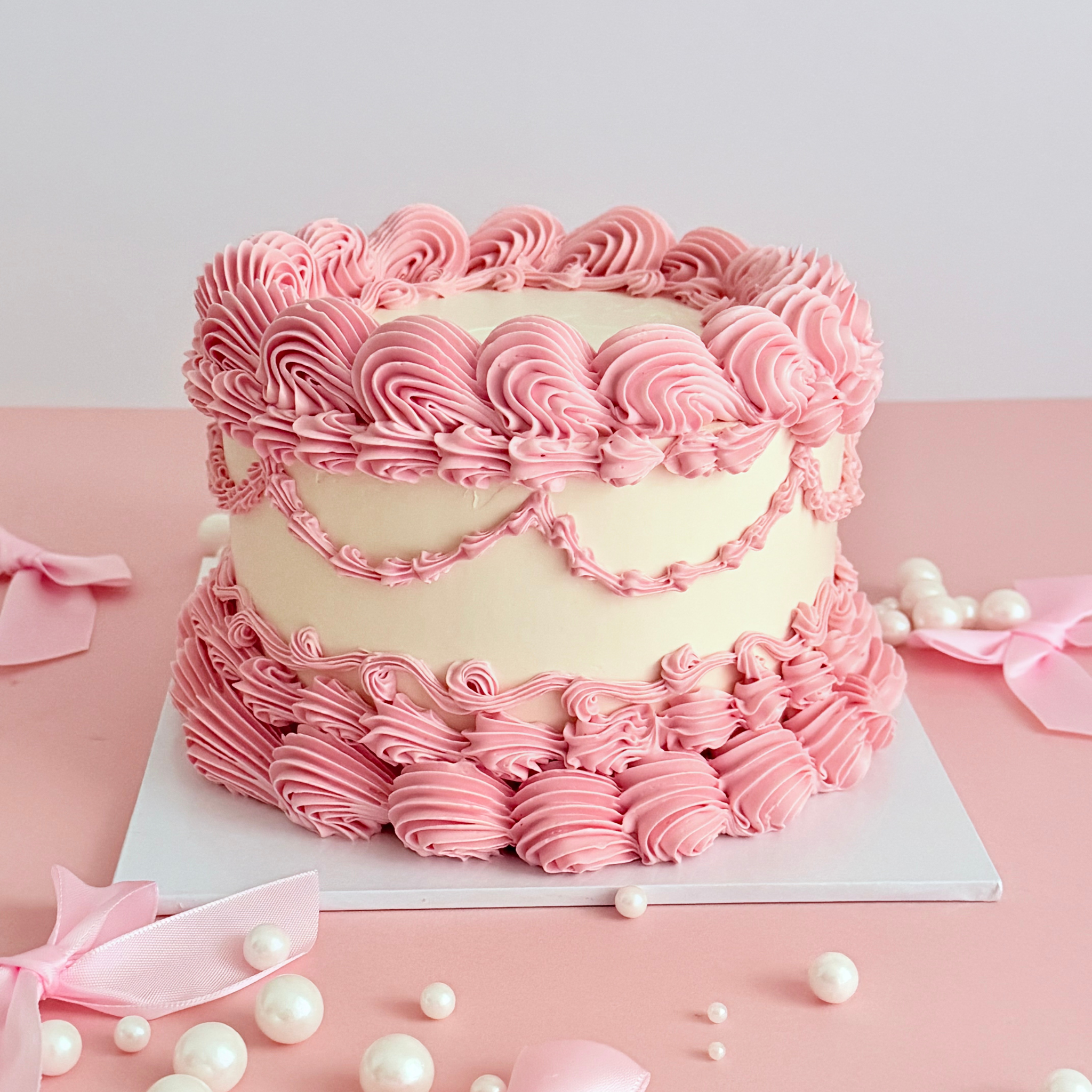 Pretty Pink Lambeth Cake - Cake Choice