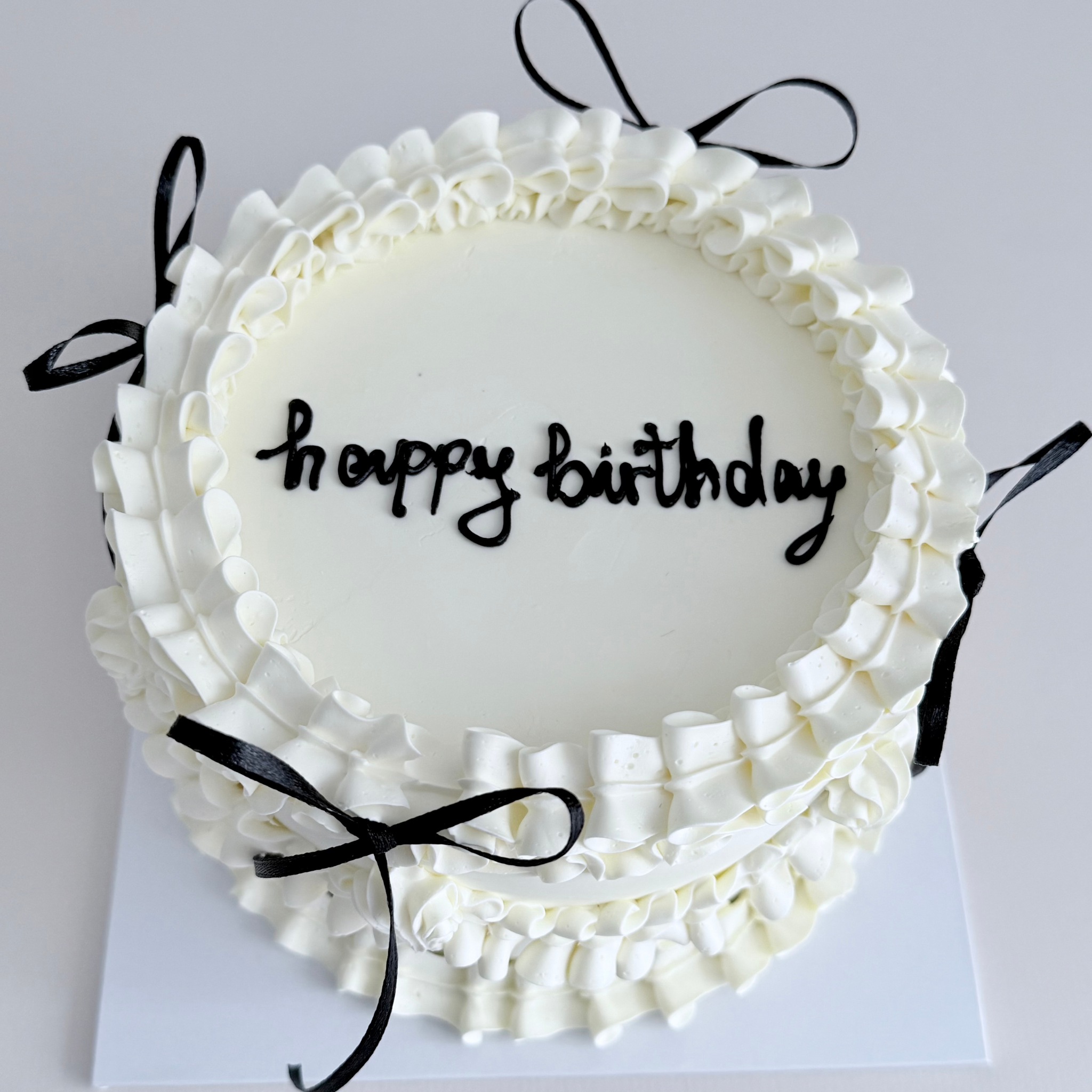 White Vintage Bow Cake - Cake Choice