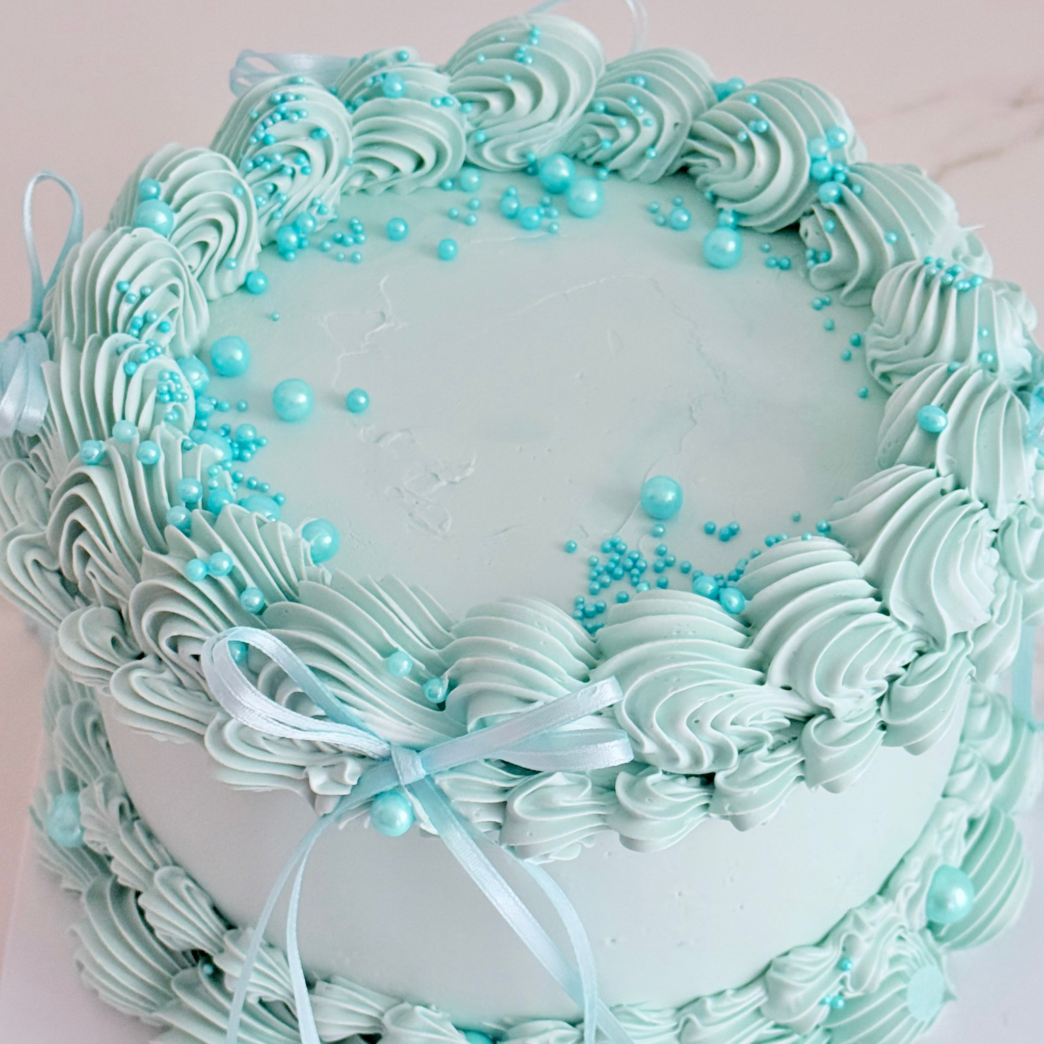Blue Coquette Bow Cake - Cake Choice