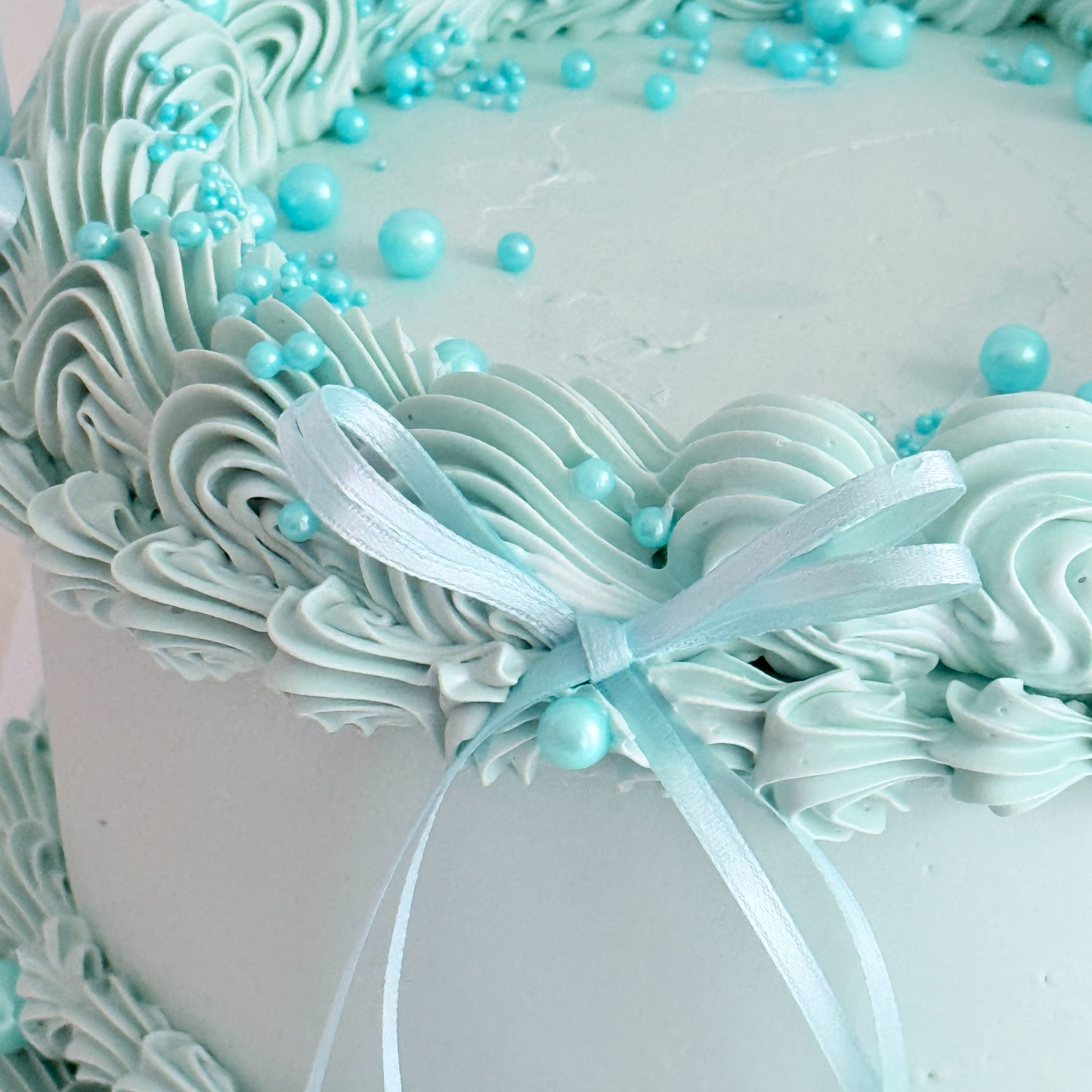 Blue Coquette Bow Cake - Cake Choice