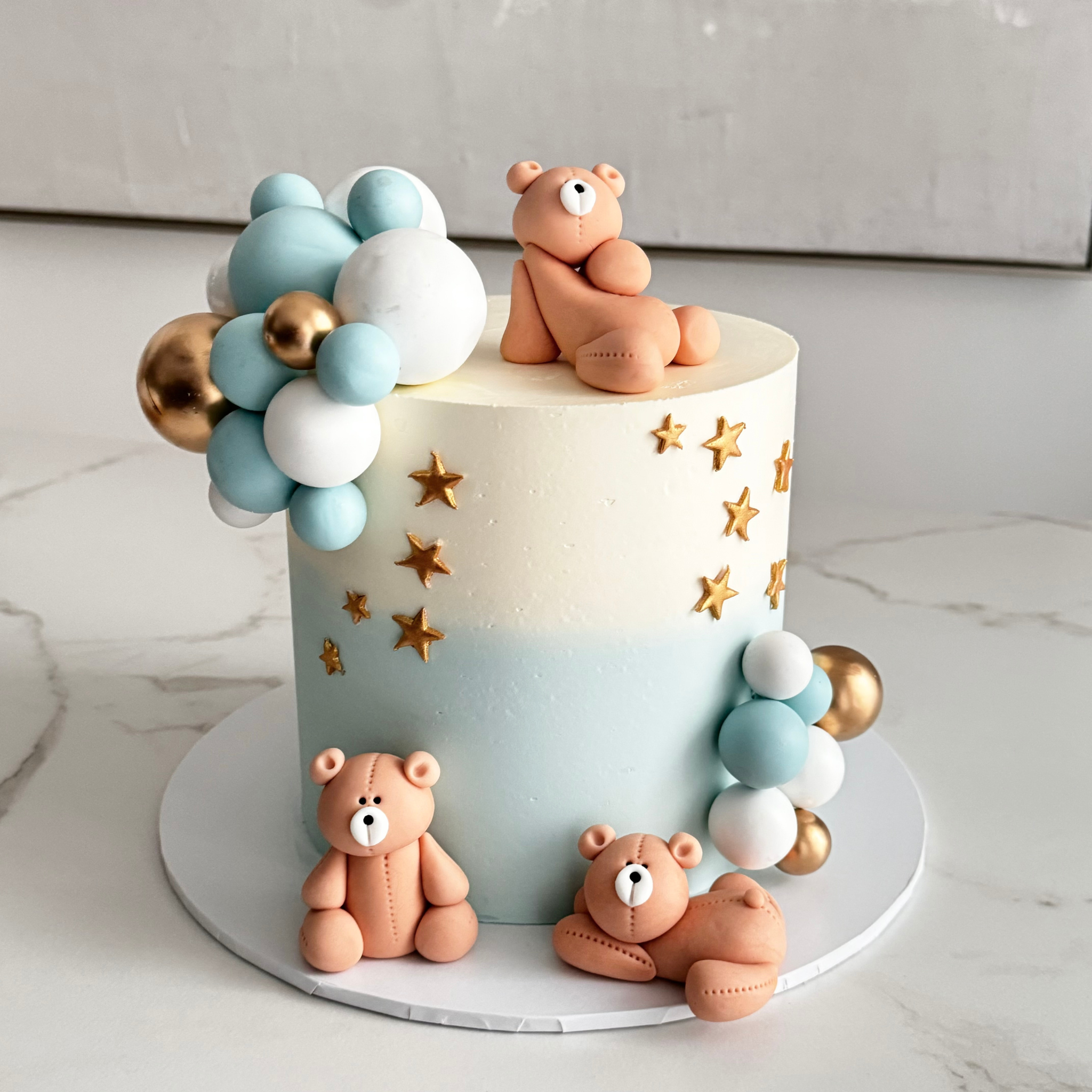 Tall Teddy Bear Blue Cake - Cake Choice