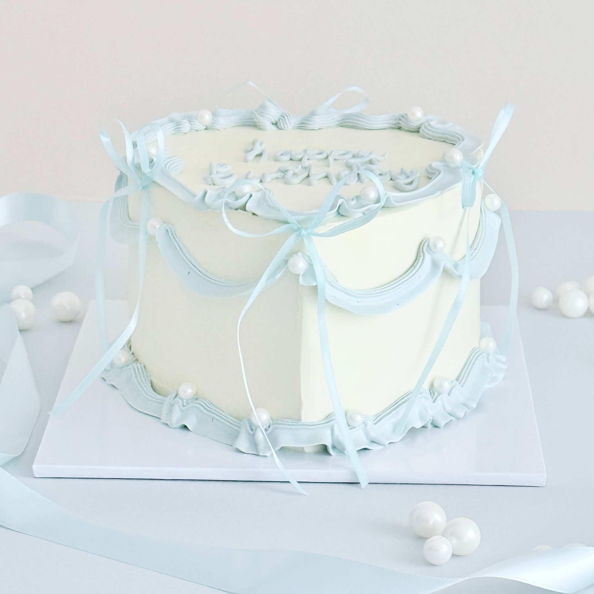 Coquette Blue Heart Cake - Cake Choice