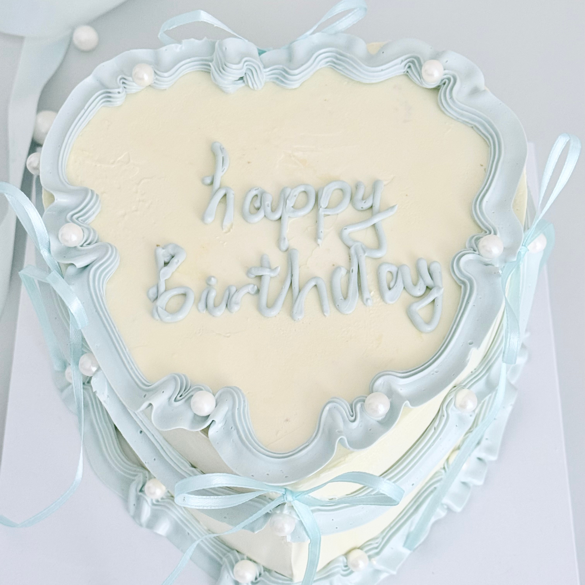 Coquette Blue Heart Cake - Cake Choice
