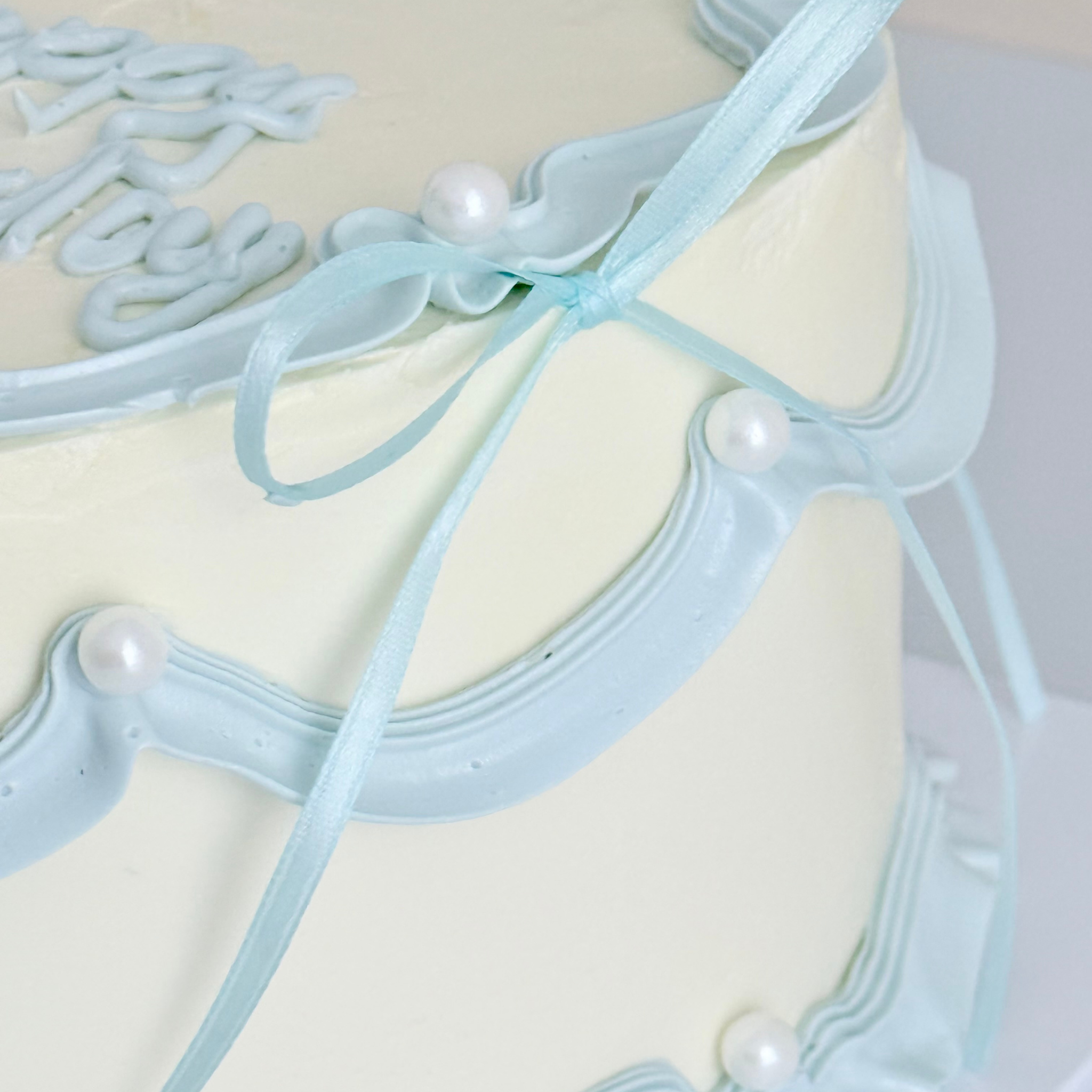 Coquette Blue Heart Cake - Cake Choice