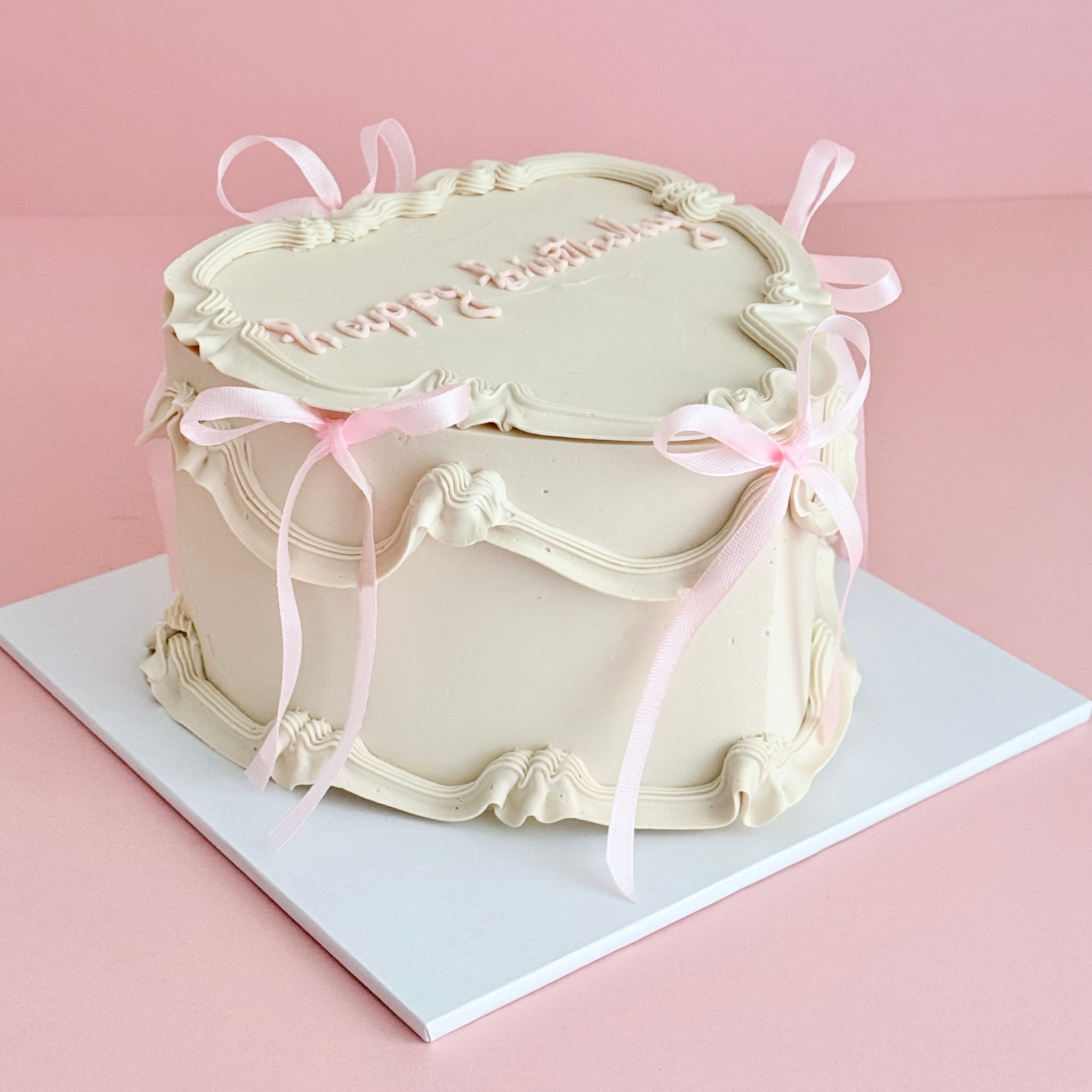 Coquette Cream Heart Cake - Cake Choice