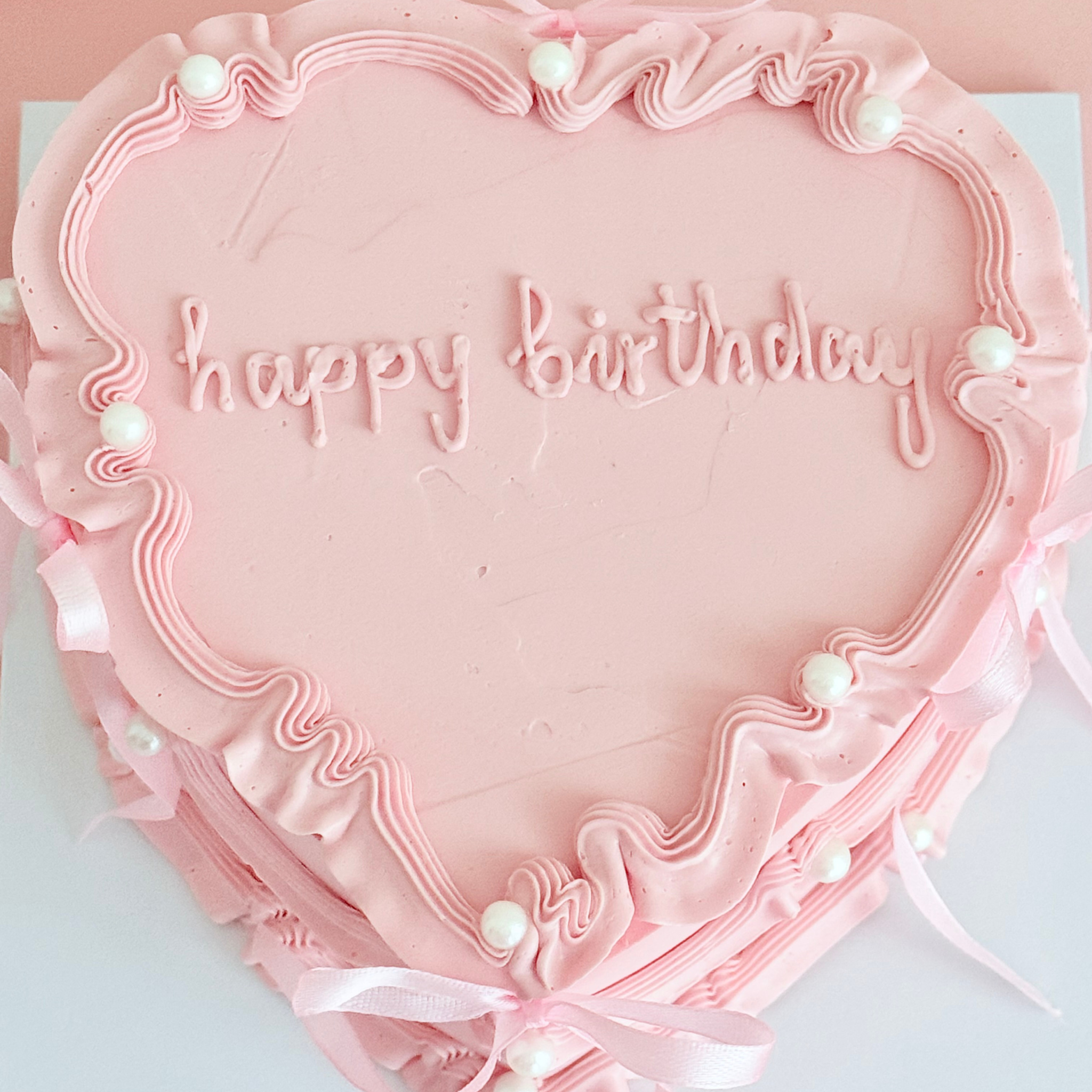 Coquette Pink Heart Cake - Cake Choice