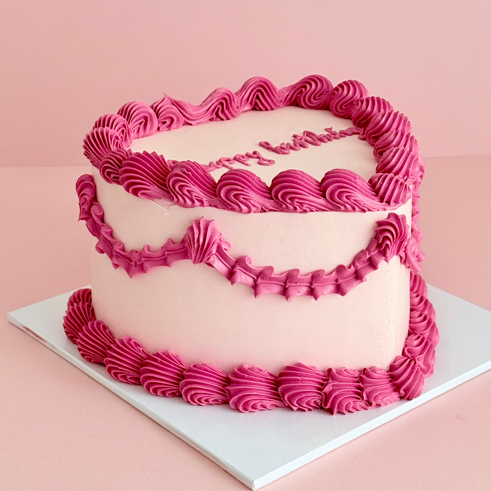 Hot Pink Heart Cake - Cake Choice