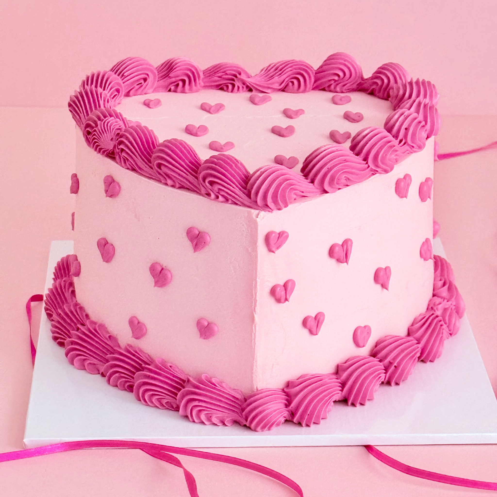 Pink Heart Cake - Cake Choice