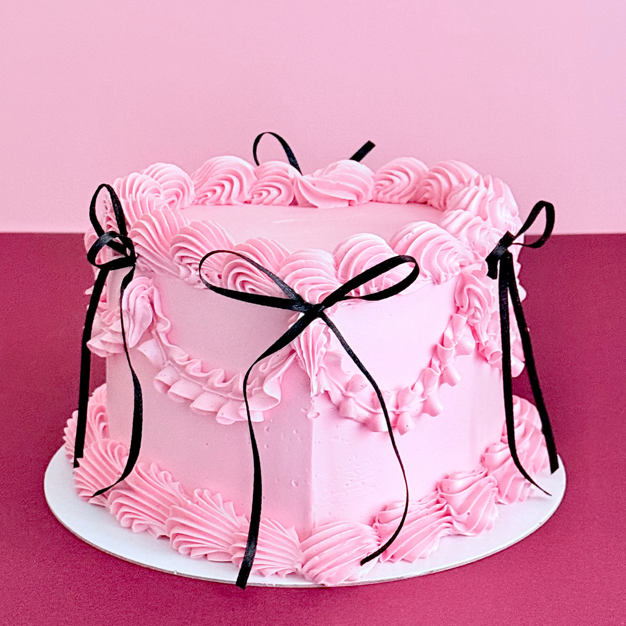 Pink Vintage Heart Cake - Cake Choice