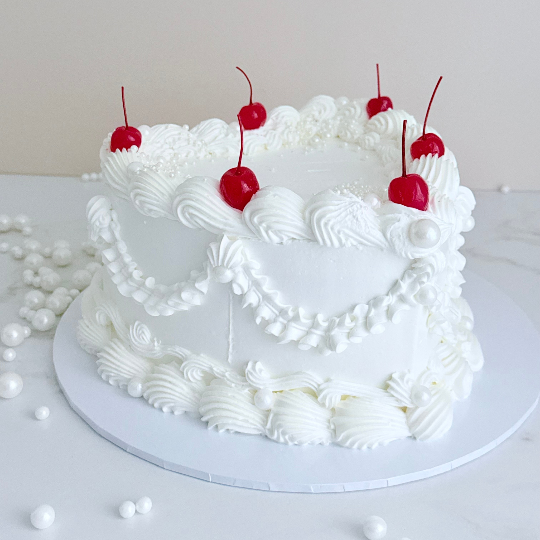 Vintage Heart Wedding Cake - Cake Choice