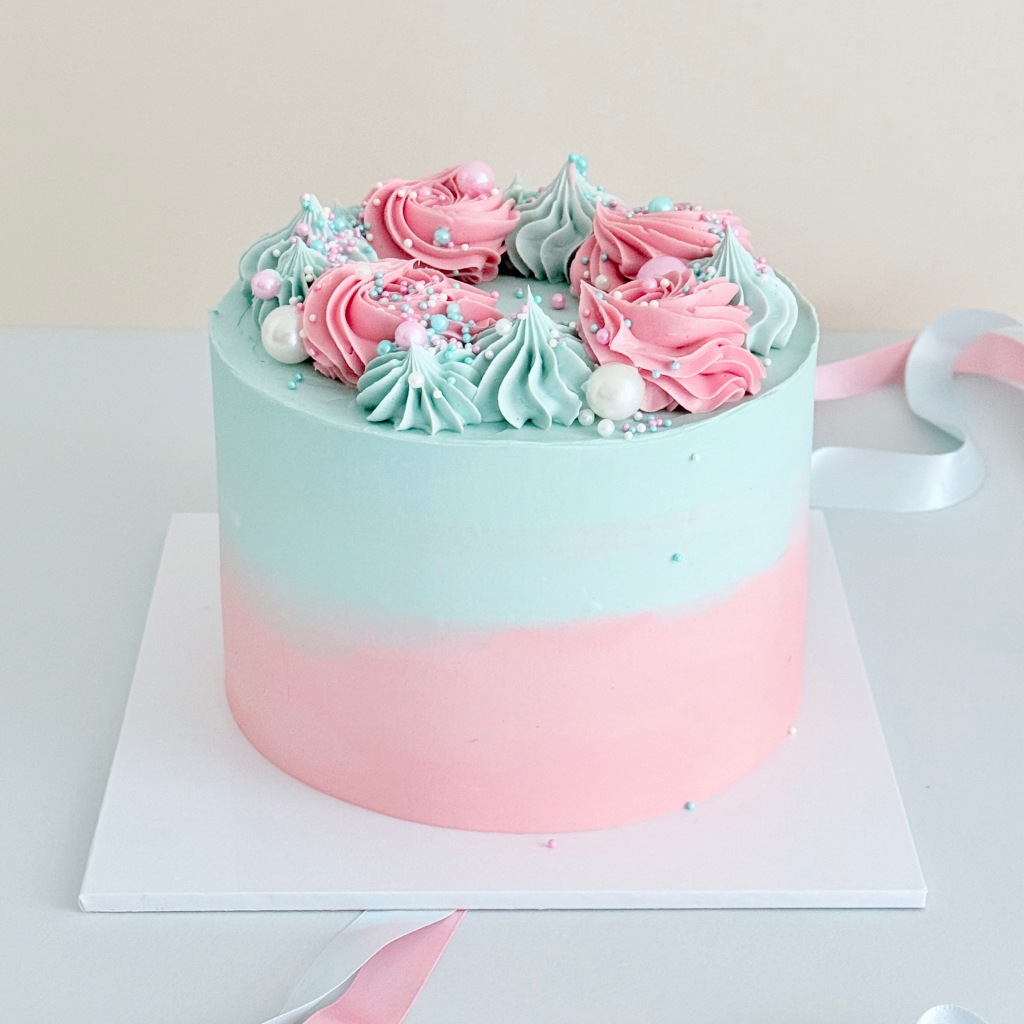 Gender Reveal Ombre Cake - Cake Choice