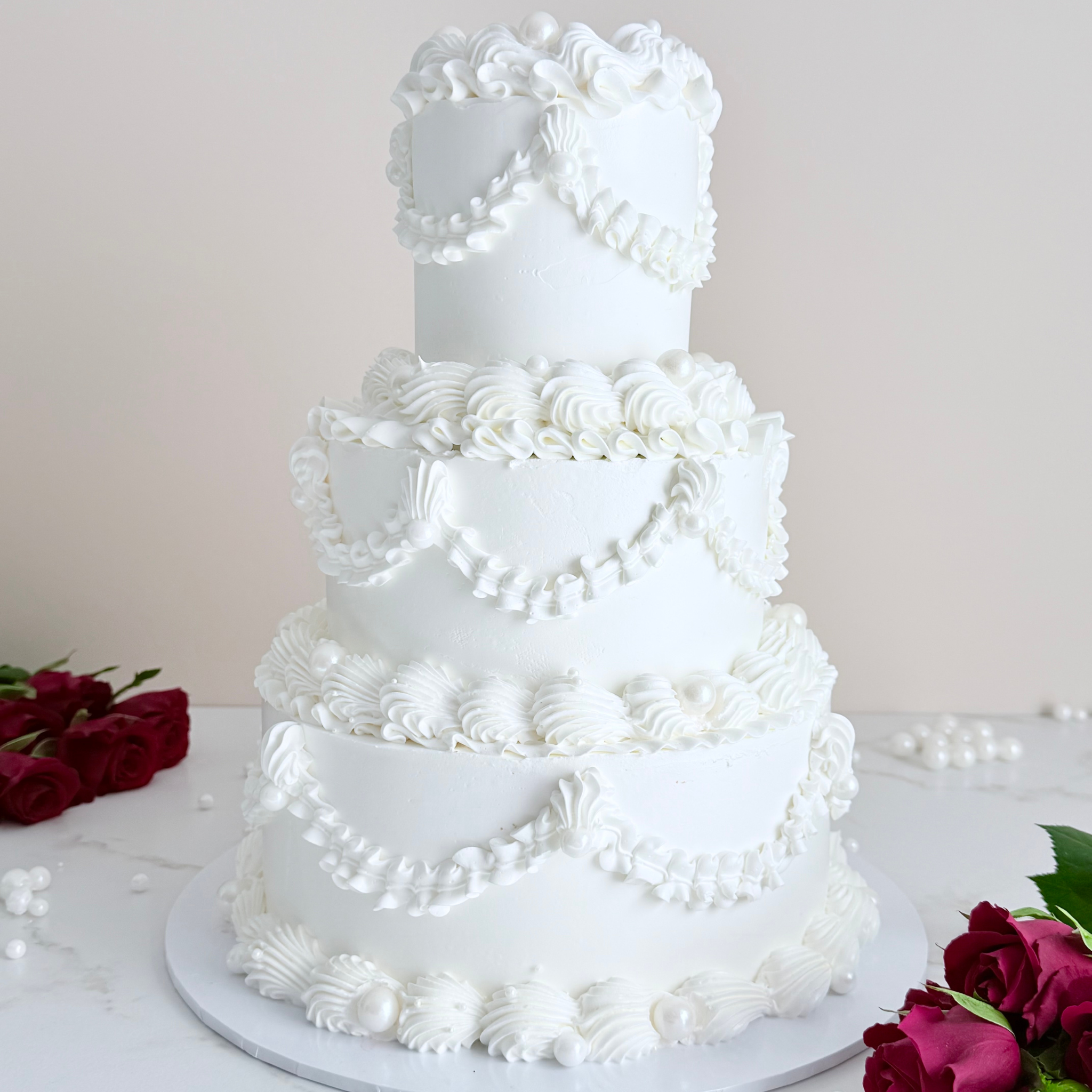 White Lambeth Three Tier Cake - Cake Choice