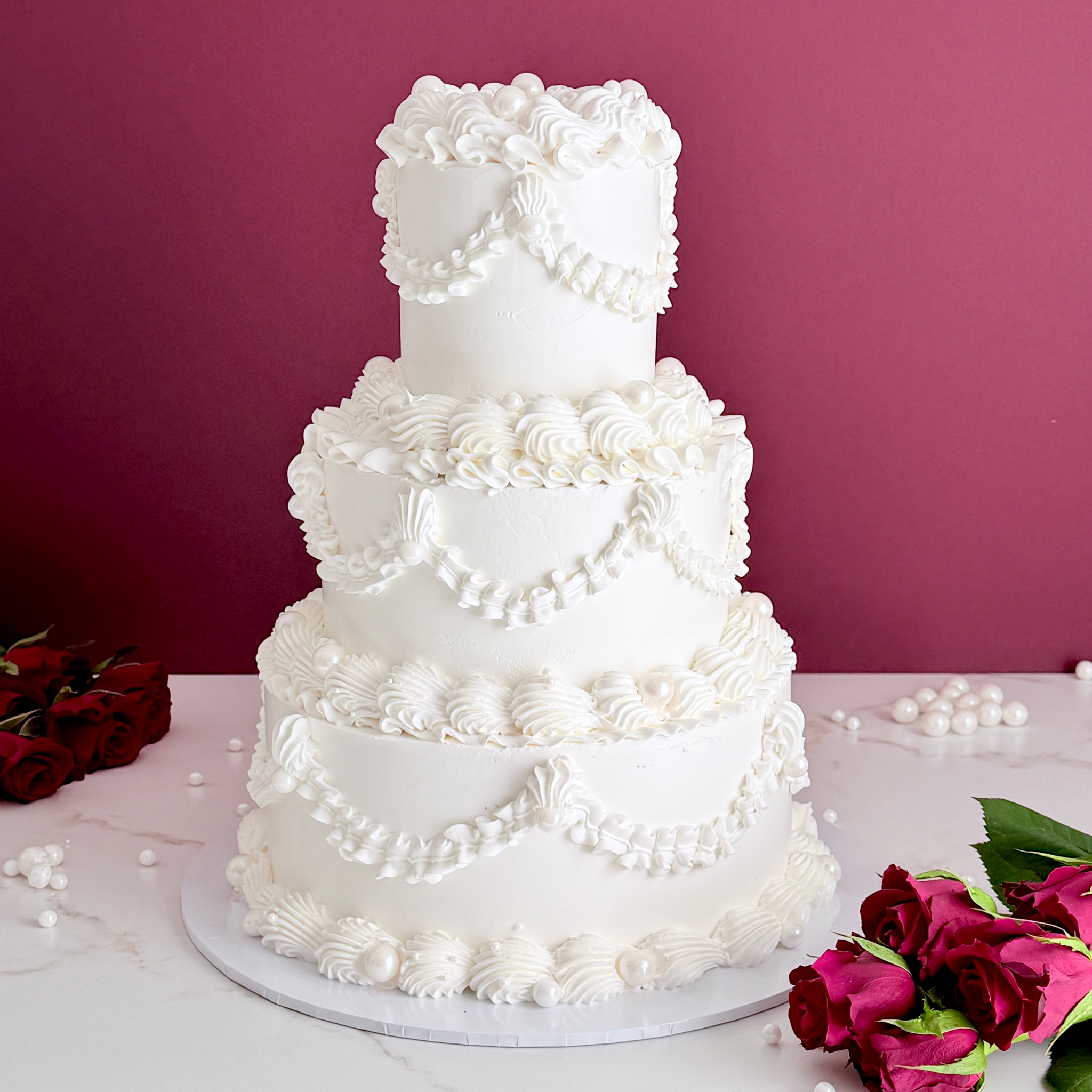 White Lambeth Three Tier Cake - Cake Choice